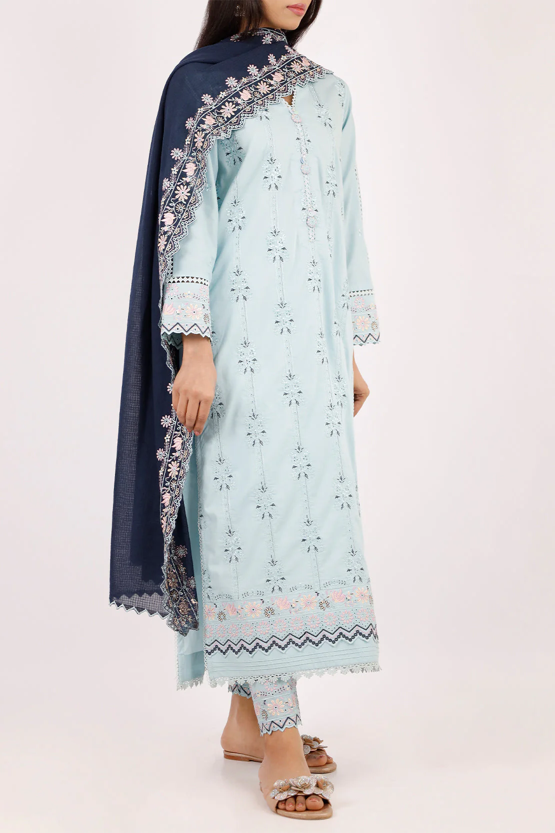 Unstitched Embroidered Cambric 3 Piece - Image 2