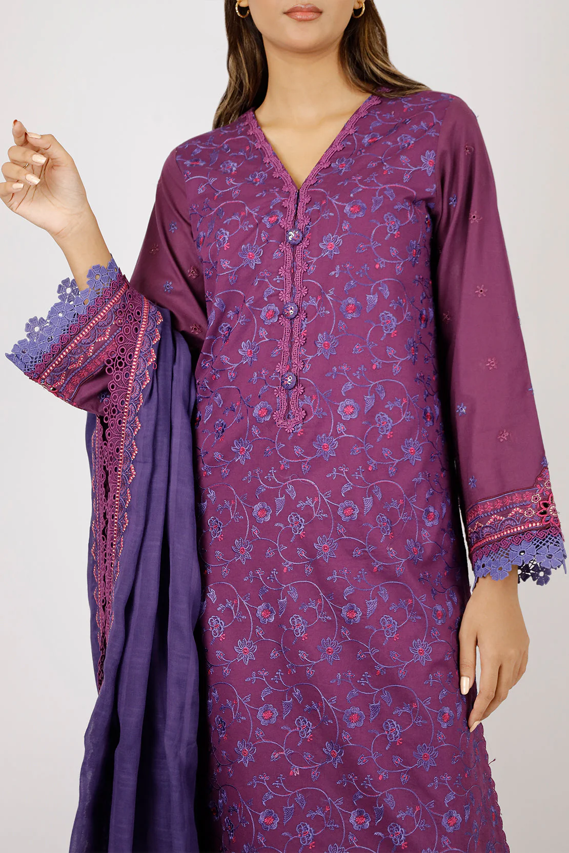 Unstitched Embroidered Cambric 3 Piece - Image 2