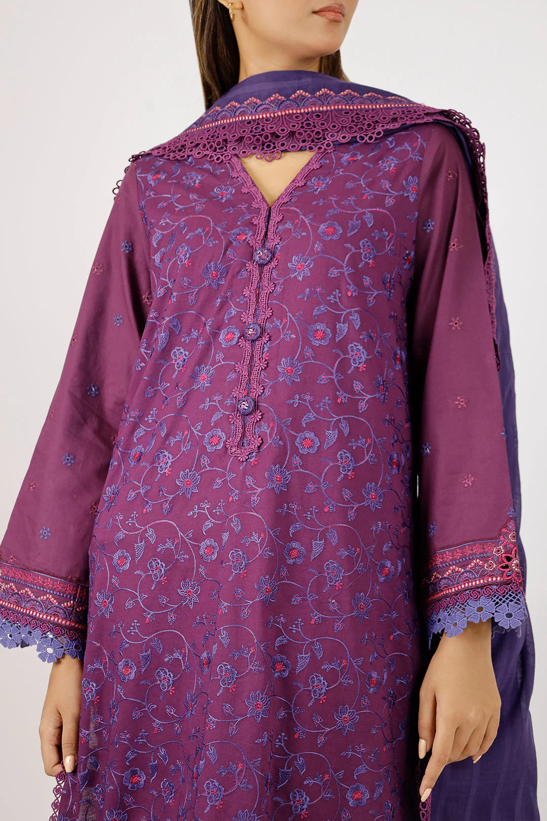 Unstitched Embroidered Cambric 3 Piece - Image 3