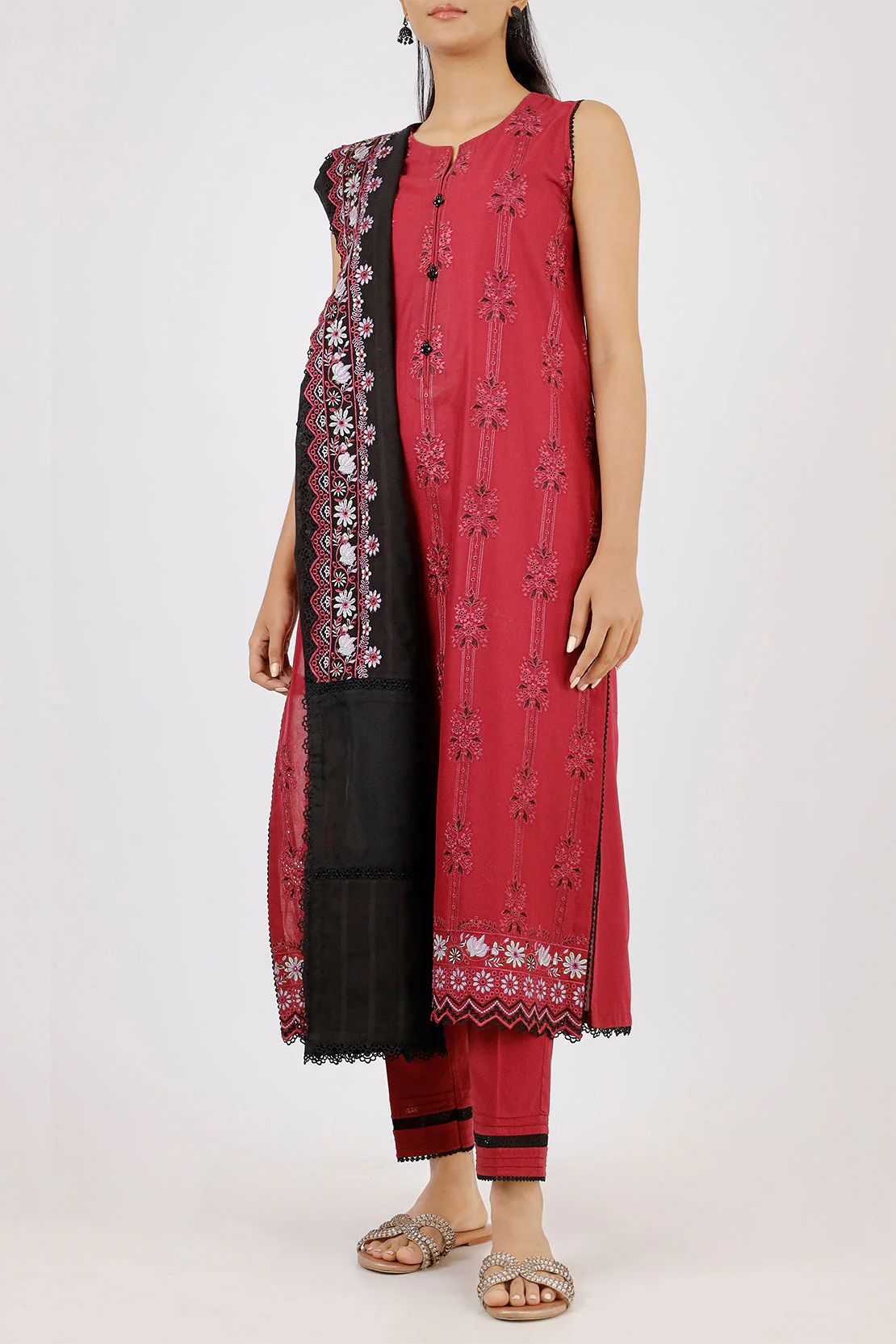 Unstitched Embroidered Cambric 3 Piece