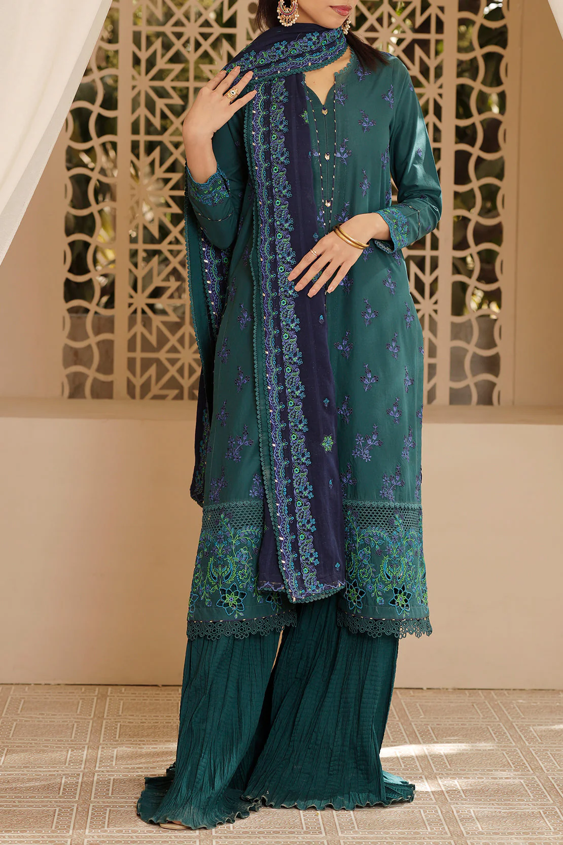 Unstitched Embroidered Cambric 3 Piece - Image 2