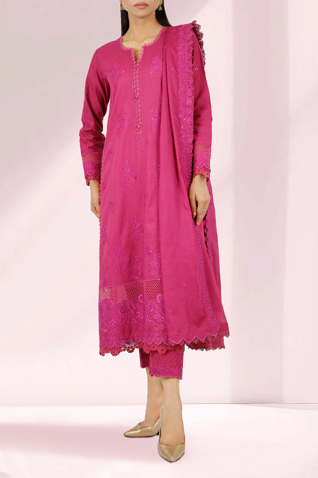 Unstitched Embroidered Cambric 3 Piece - Image 2