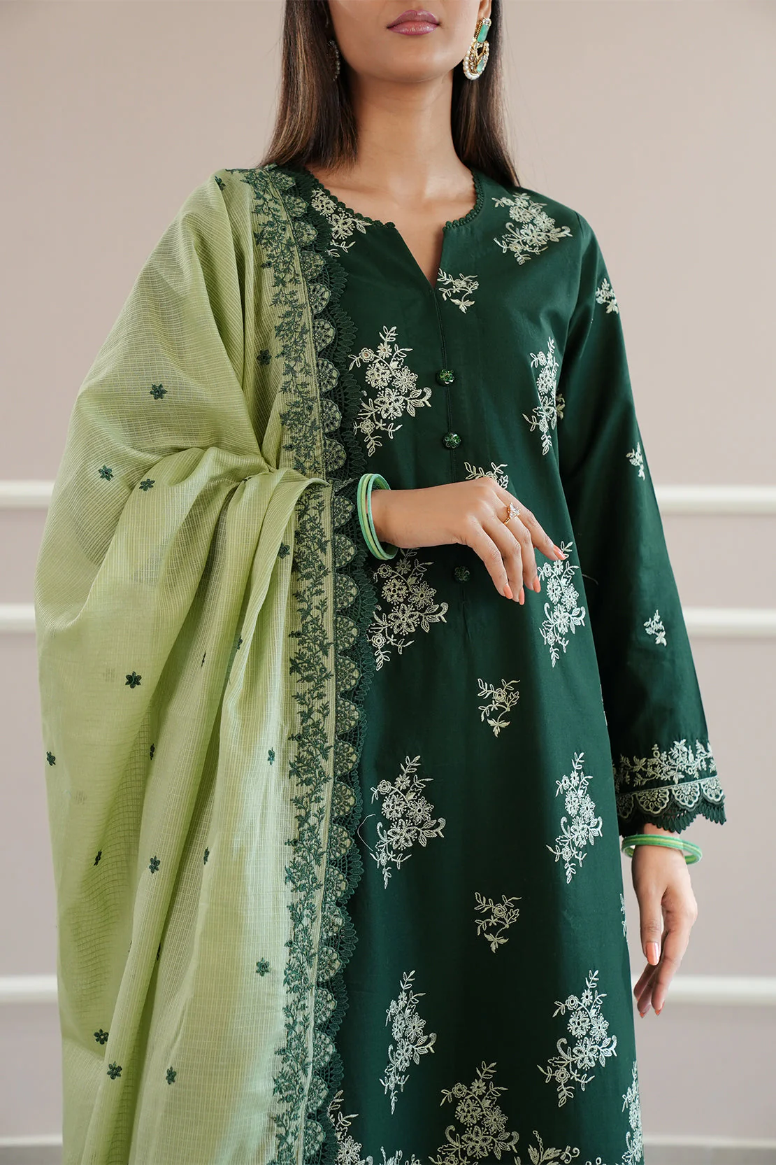 Unstitched Embroidered Cambric 3 Piece
