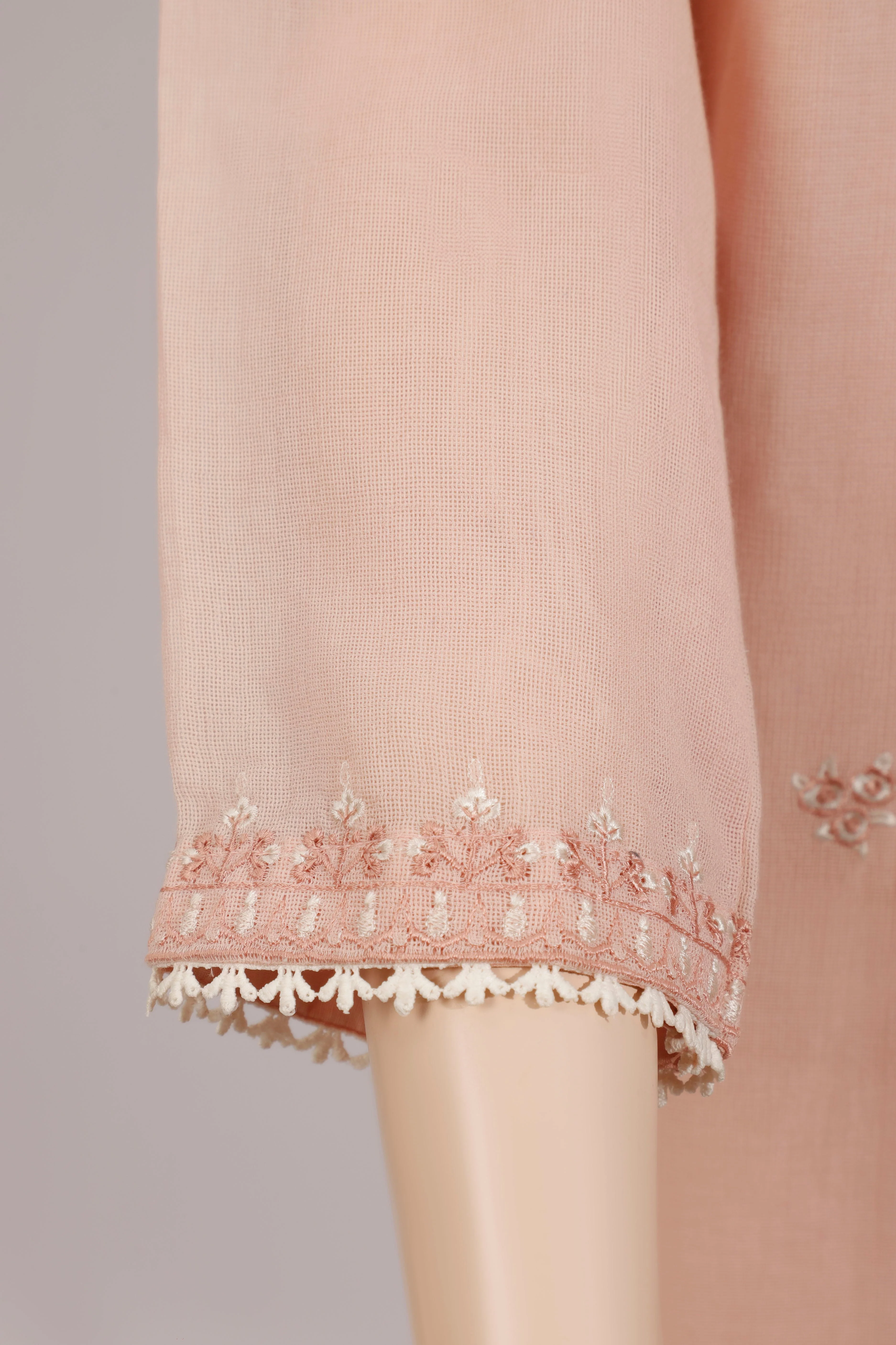 Unstitched Embroidered Cotton 3 Piece With Chiffon Dupatta - Image 4