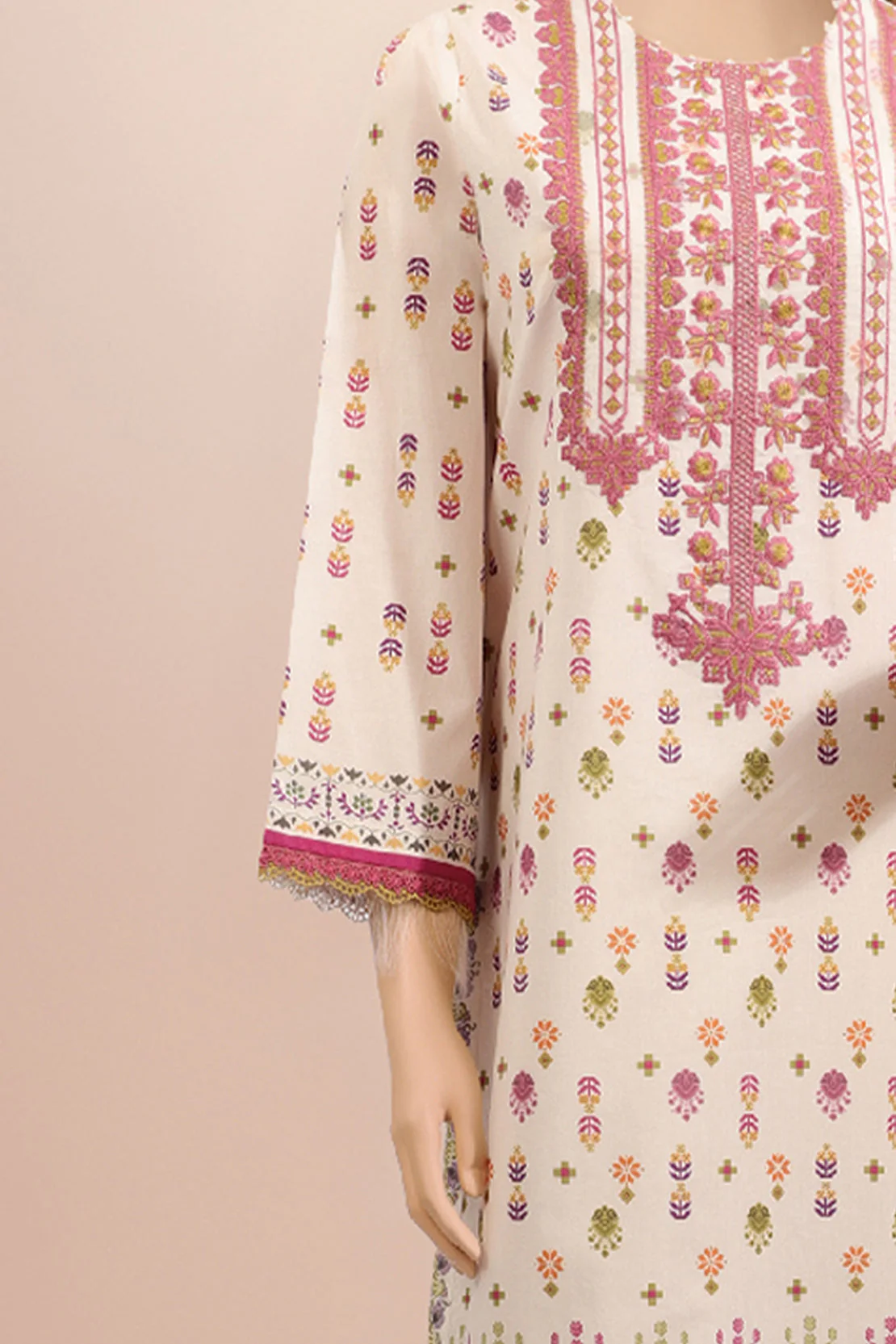 Unstitched Embroidered Cotton Filament 3 Piece - Image 2