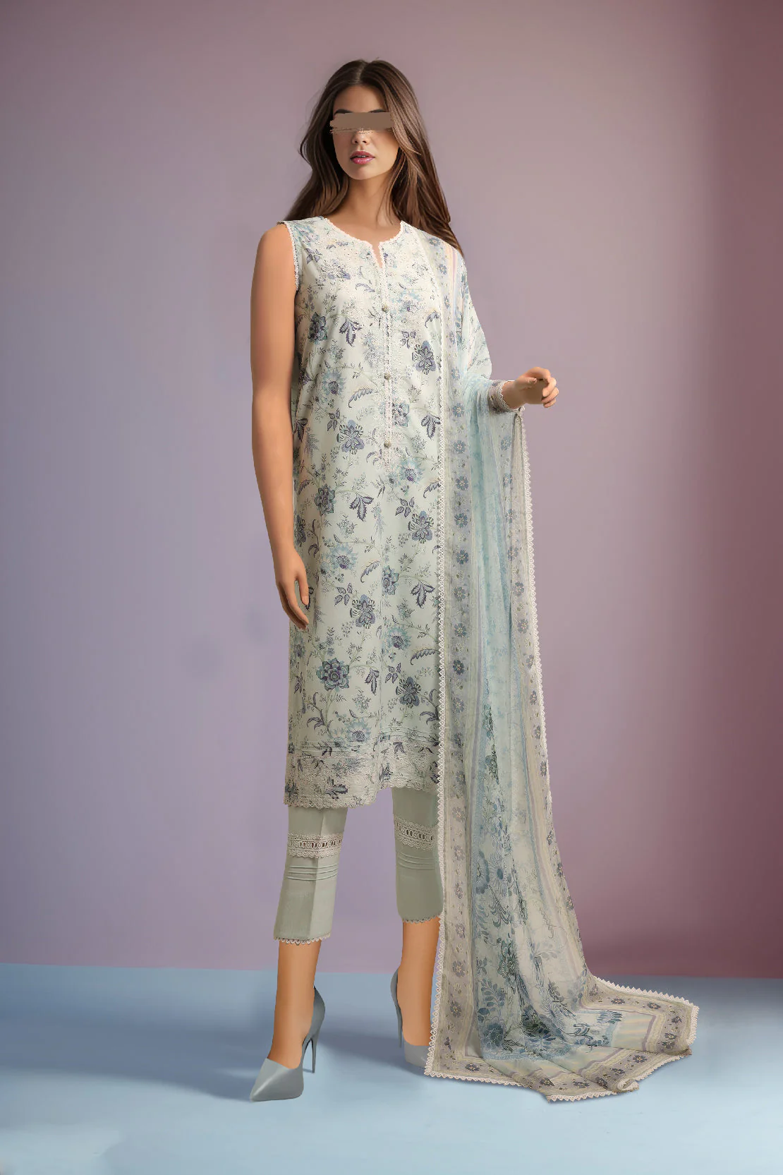 Unstitched Embroidered Cotton Filament Shirt - Image 2