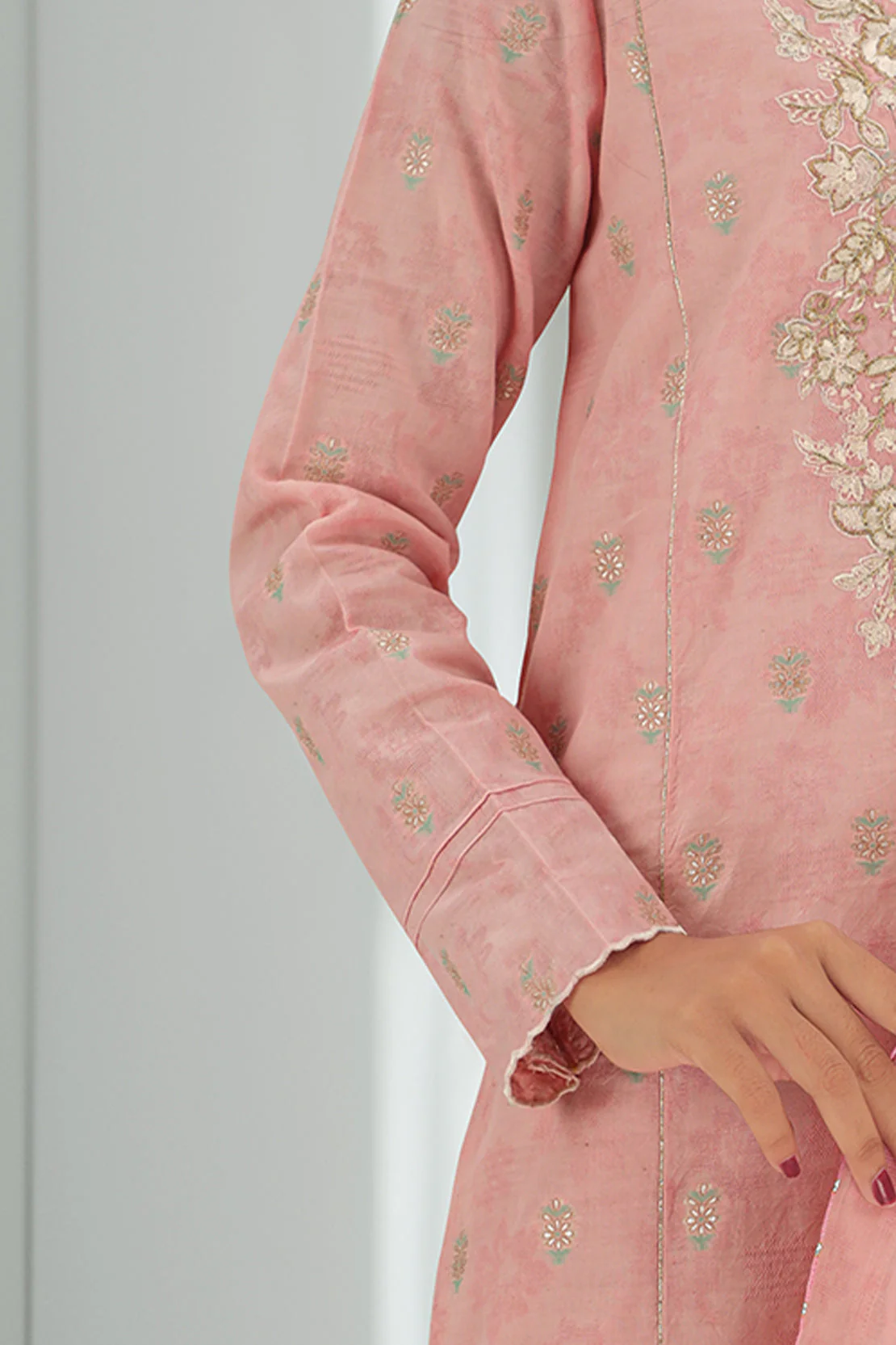 Unstitched Embroidered  Cotton Jacquard 2 Piece (Shirt/Trouser) - Image 4