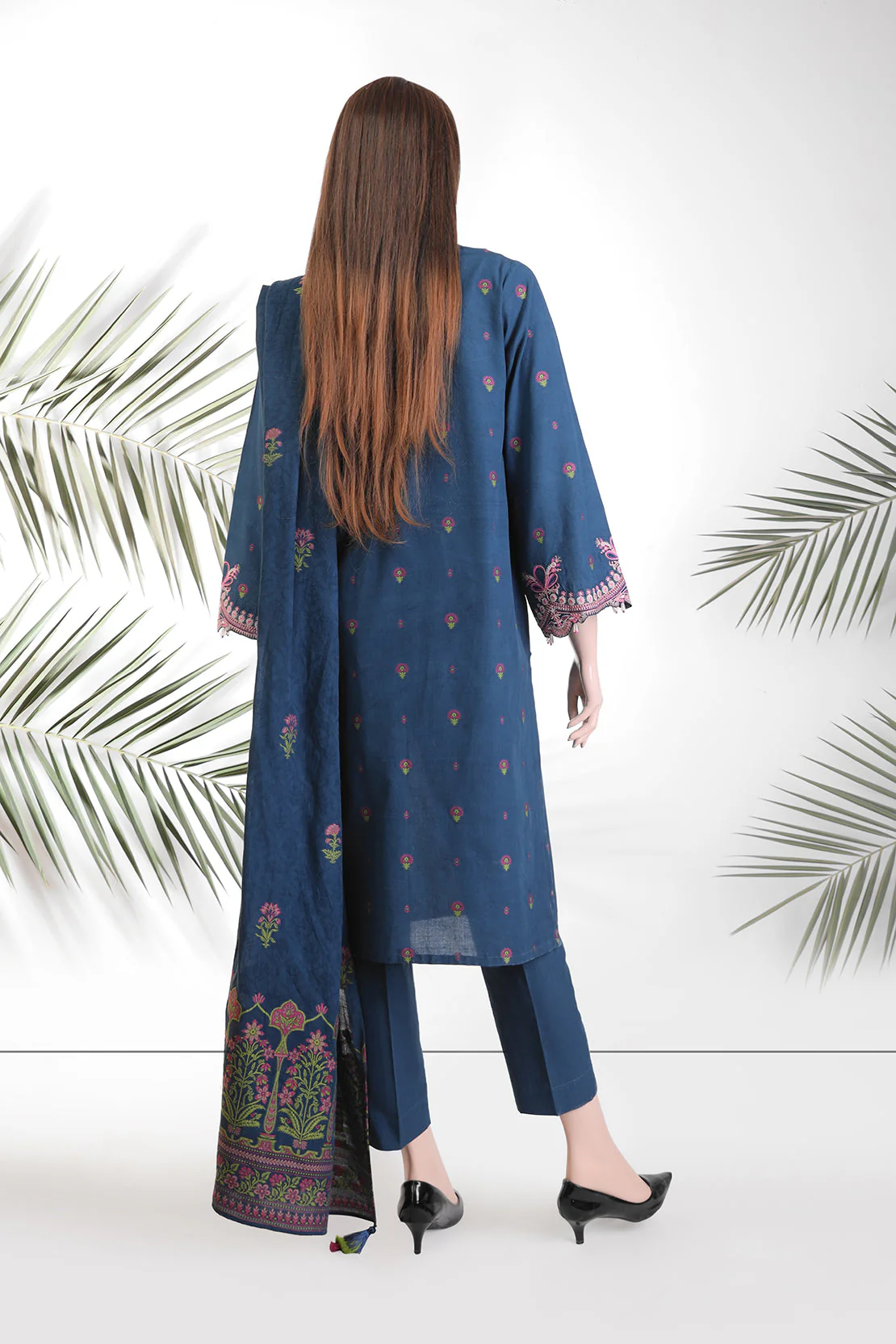 Unstitched Embroidered Cotton Jacquard 3 Piece - Image 2