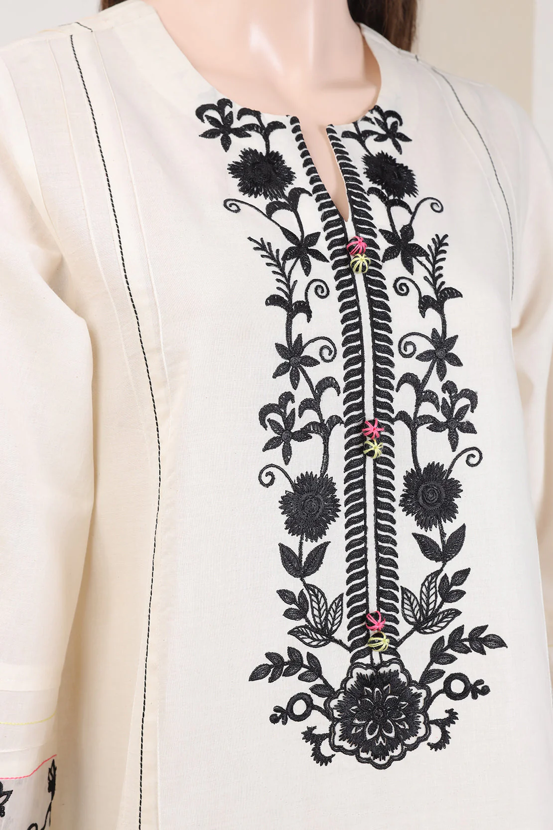 Unstitched Embroidered Cotton Jacquard 3 Piece - Image 4