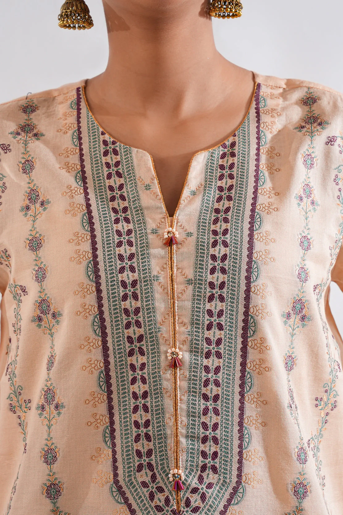 Unstitched Embroidered Cotton Jacquard 3 Piece - Image 3