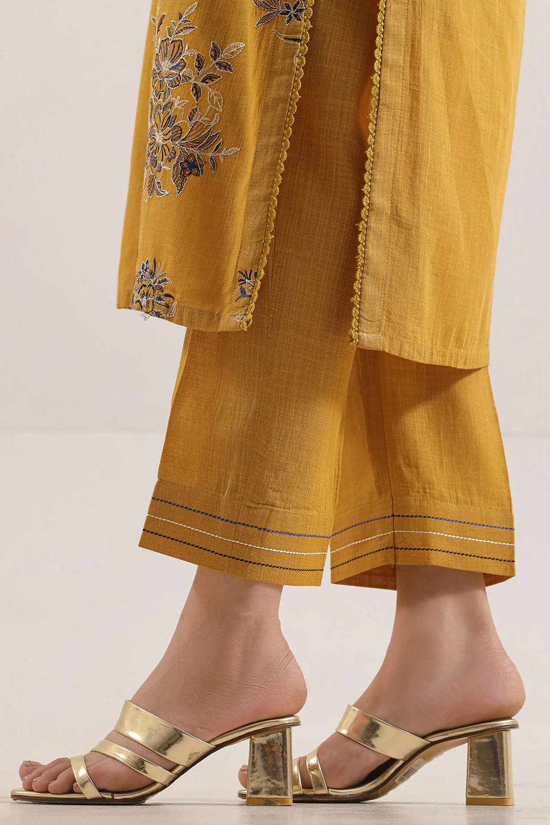Unstitched Embroidered Cotton Khaddar 2 Piece (Shirt/Trouser) - Image 6