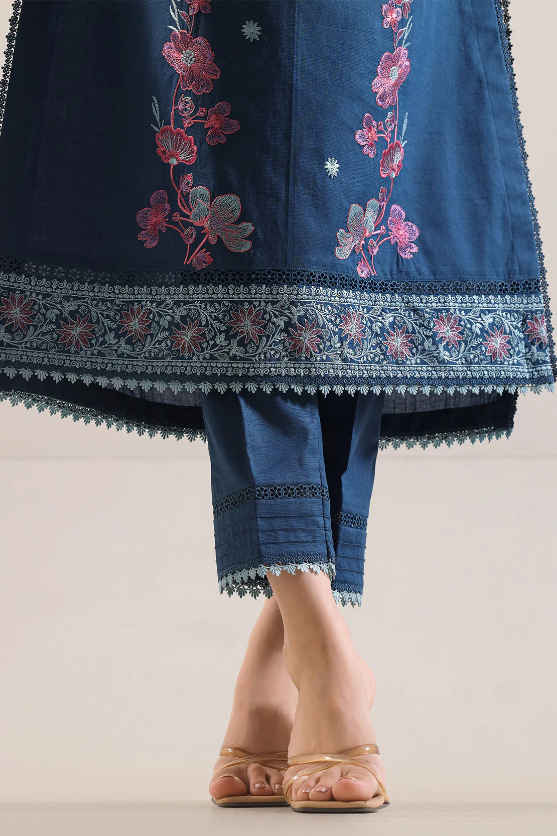 Unstitched Embroidered Cotton Khaddar 2 Piece (Shirt/Trouser) - Image 6
