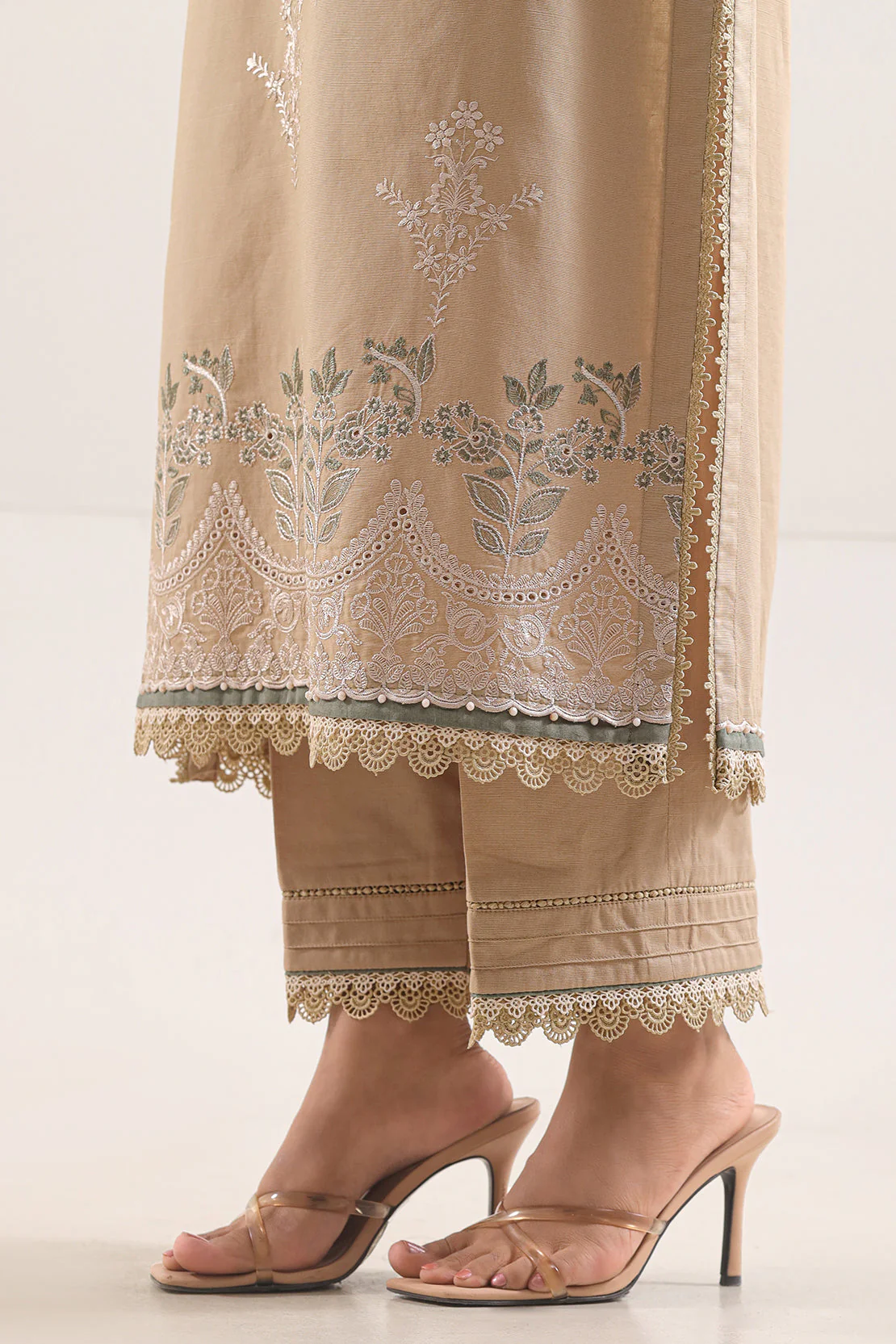 Unstitched Embroidered Cotton Khaddar 2 Piece (Shirt/Trouser) - Image 6