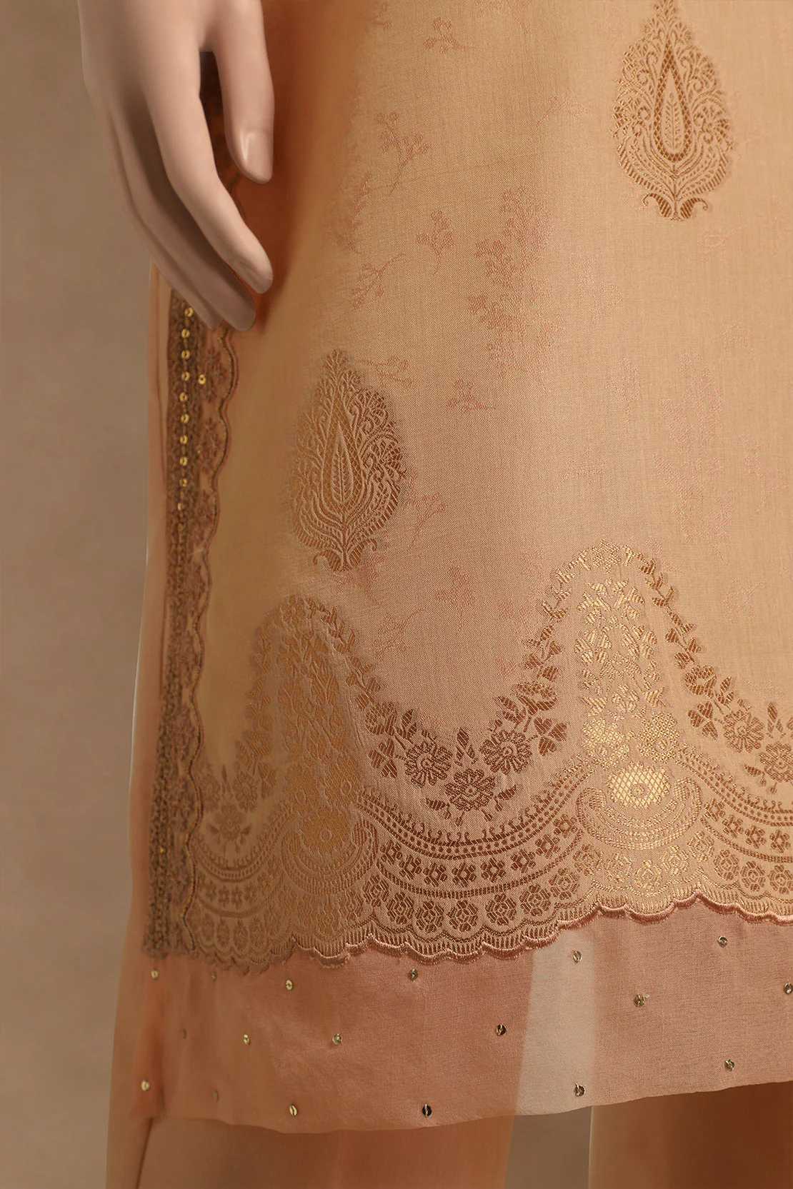 Unstitched Embroidered Jacquard Cotton 2 Piece (Shirt/Dupatta) - Image 2