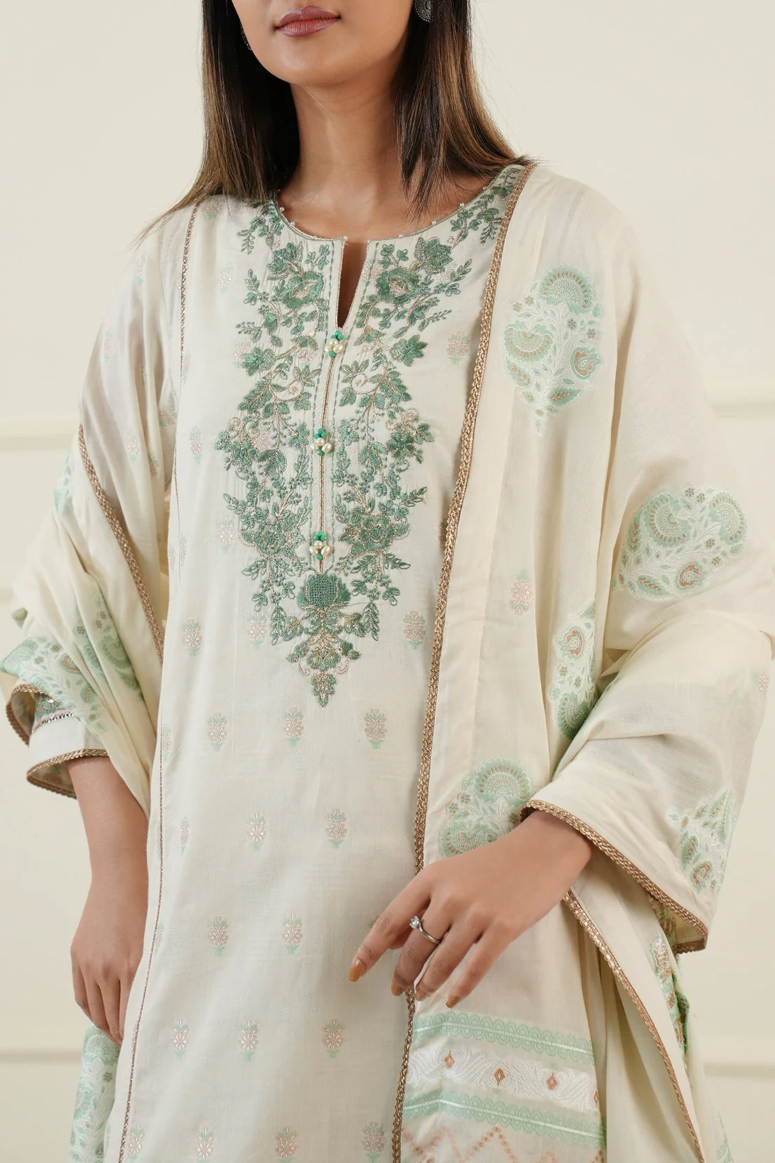 Unstitched Embroidered Jacquard Cotton 2 Piece (Shirt/Trouser) - Image 5