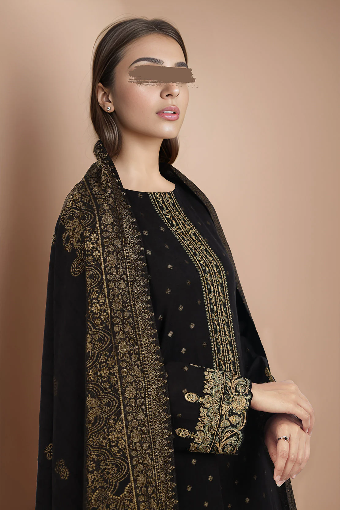 Unstitched Embroidered Jacquard Cotton 3 Piece - Image 3
