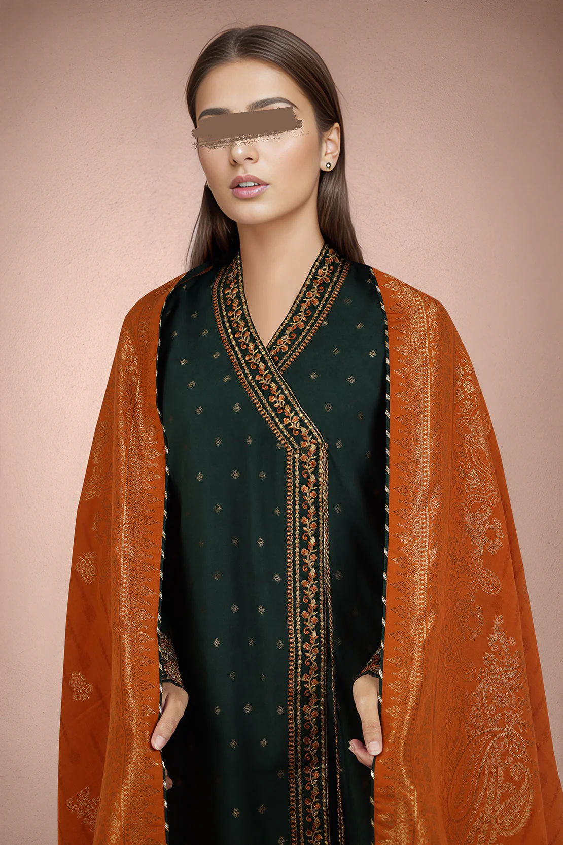 Unstitched Embroidered Jacquard Cotton 3 Piece - Image 4