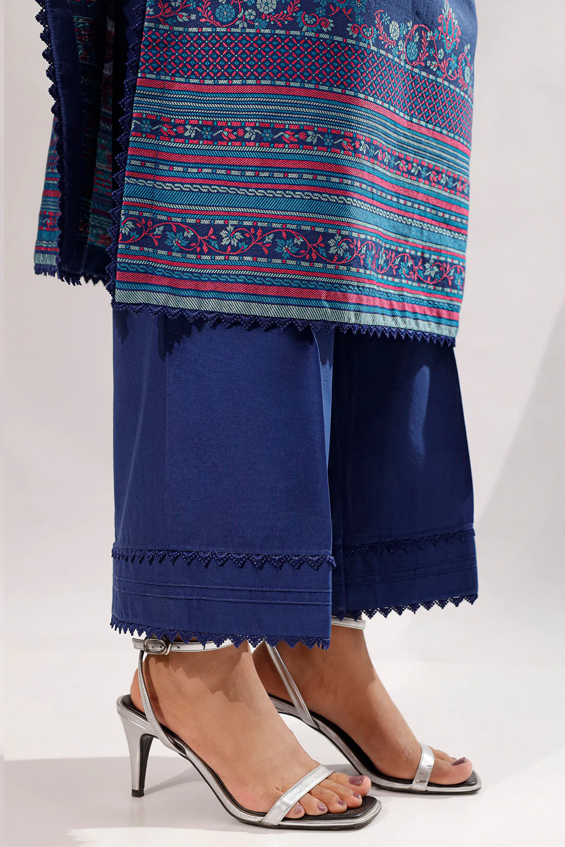 Unstitched Embroidered Jacquard Cotton Shirt - Image 5