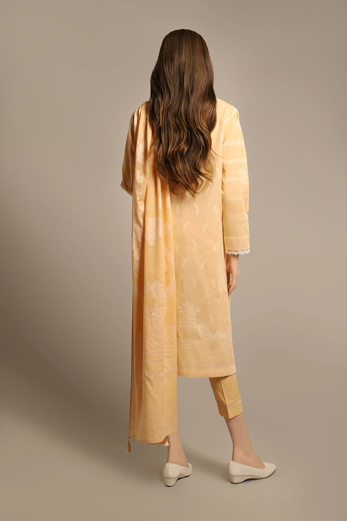 Unstitched Embroidered Jacquard Cotton Shirt - Image 3