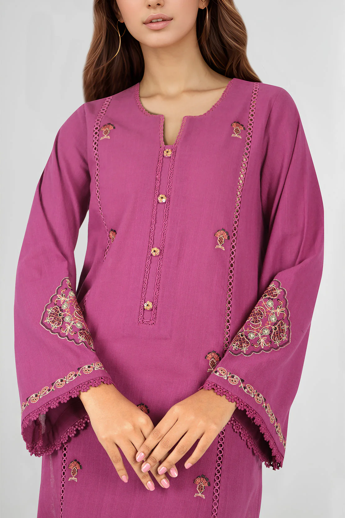 Unstitched Embroidered khaddar 2 piece Shirt Trouser - Image 2