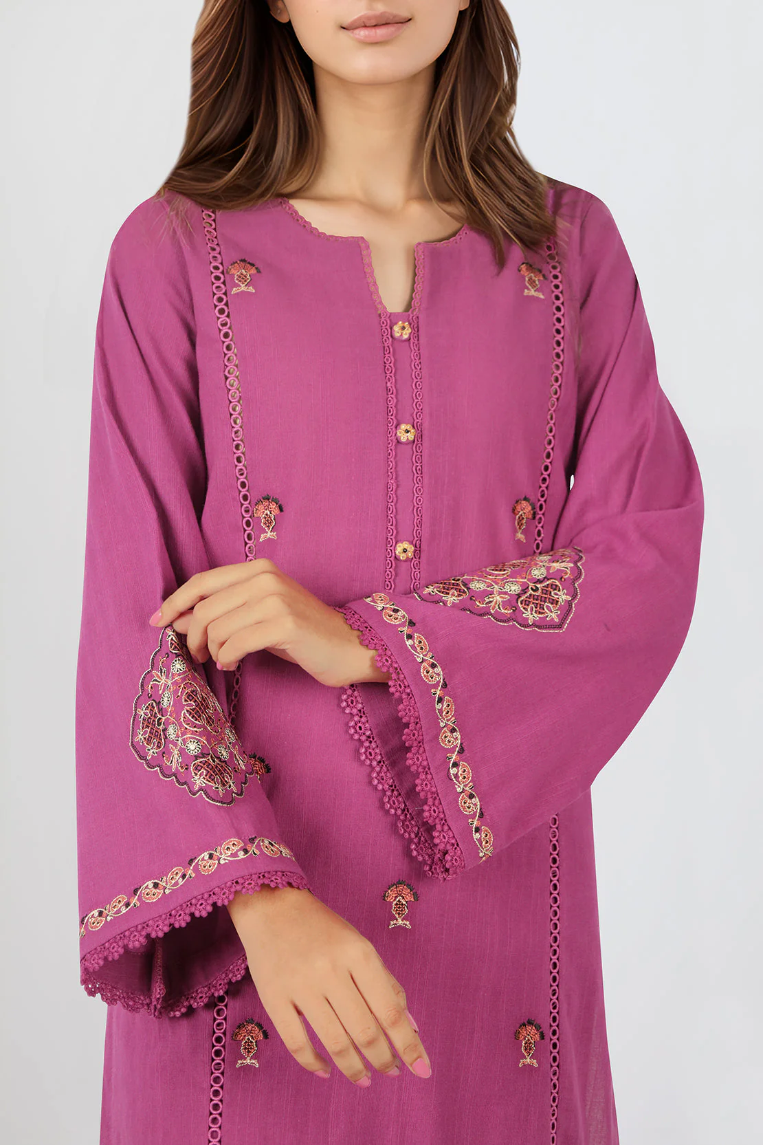 Unstitched Embroidered khaddar 2 piece Shirt Trouser - Image 3