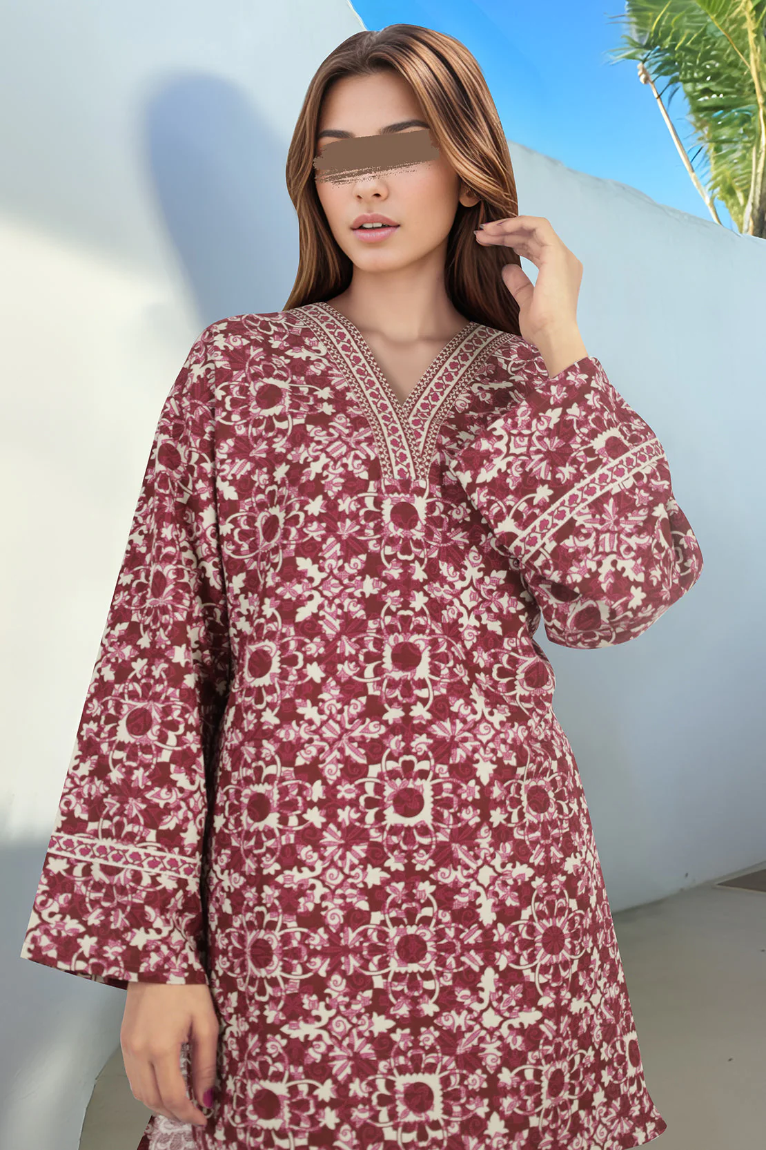 Unstitched Embroidered khaddar 2 piece Shirt Trouser - Image 3