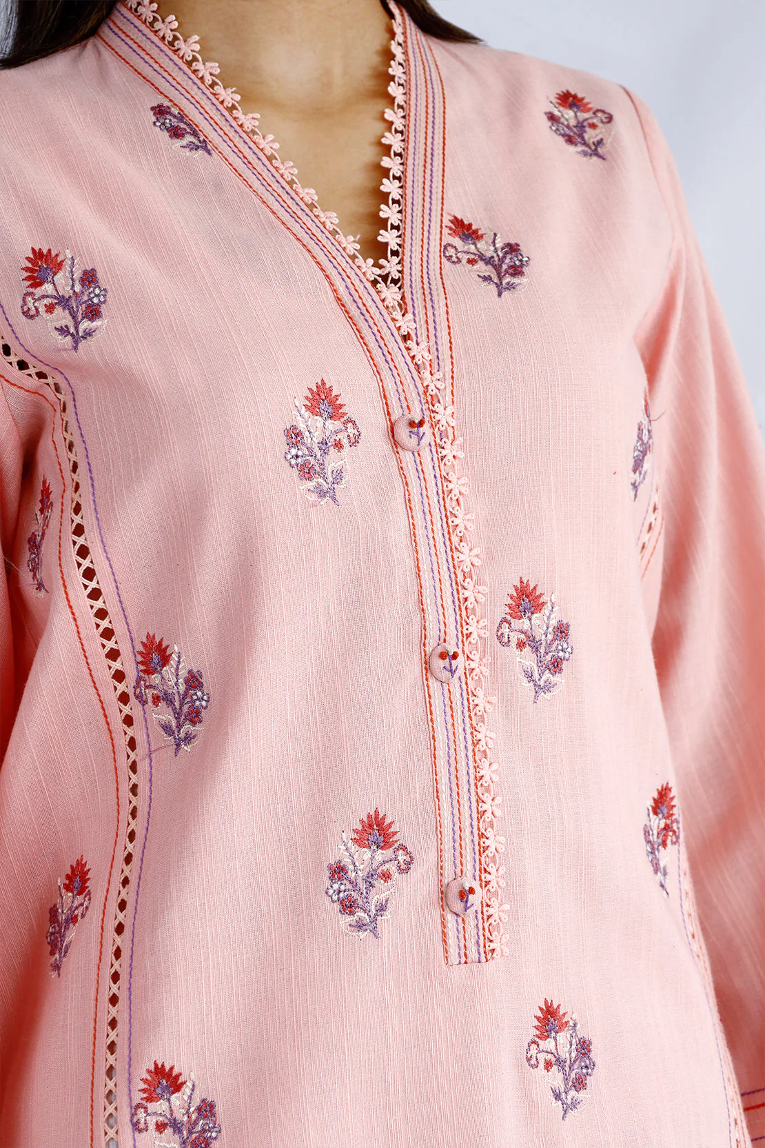 Unstitched Embroidered khaddar 2 piece Shirt Trouser - Image 3