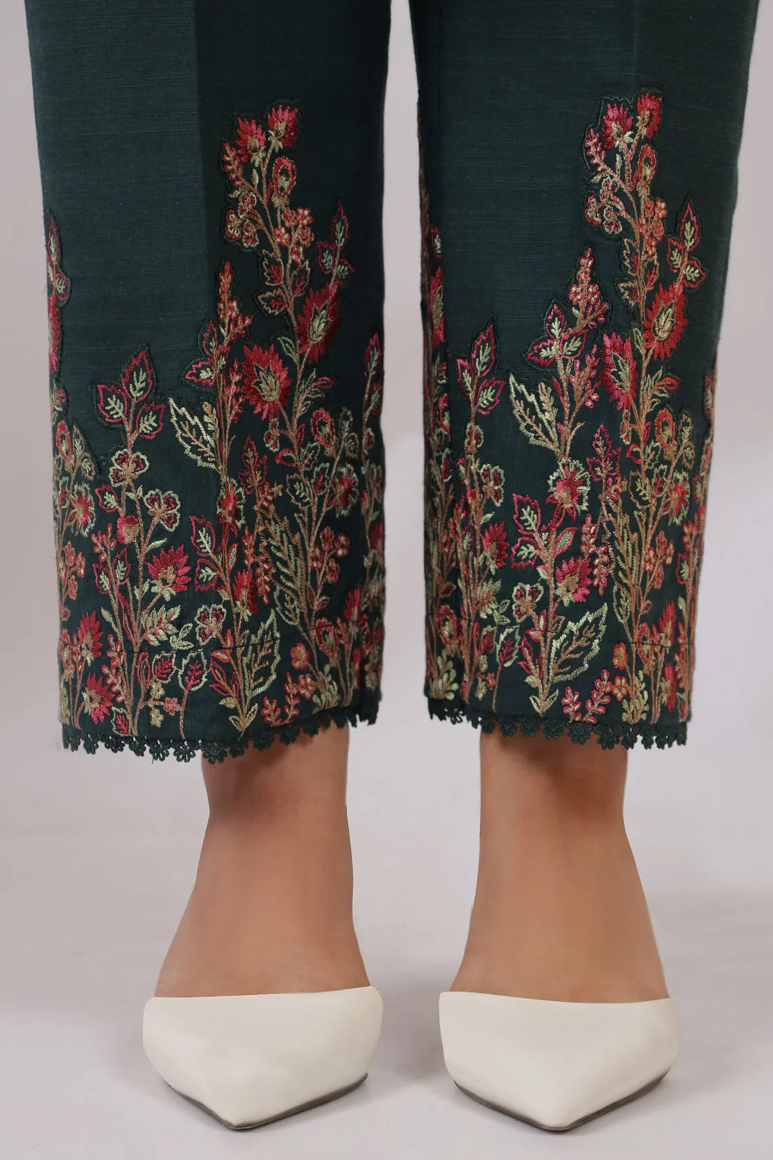 Unstitched Embroidered khaddar 2 piece Shirt Trouser - Image 5