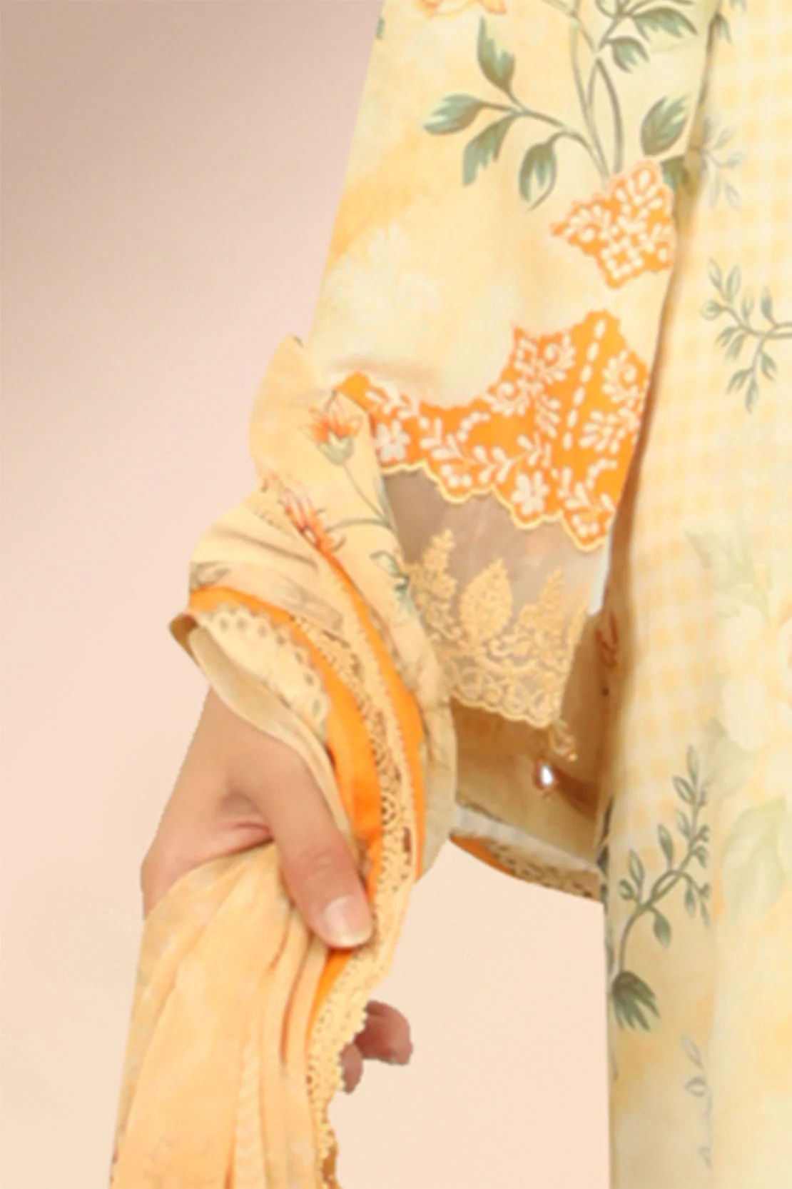 Unstitched Embroidered Lawn 2 Piece (Shirt/Dupatta) - Image 4