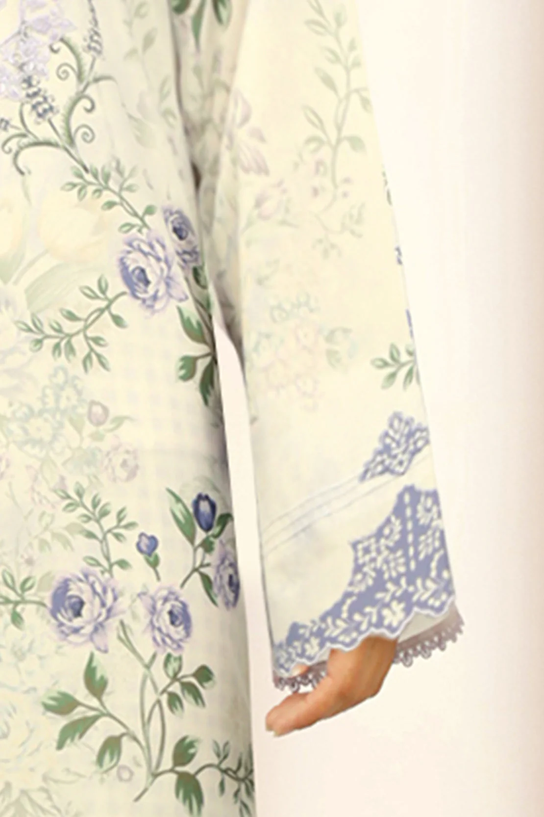 Unstitched Embroidered Lawn 2 Piece (Shirt/Dupatta) - Image 3