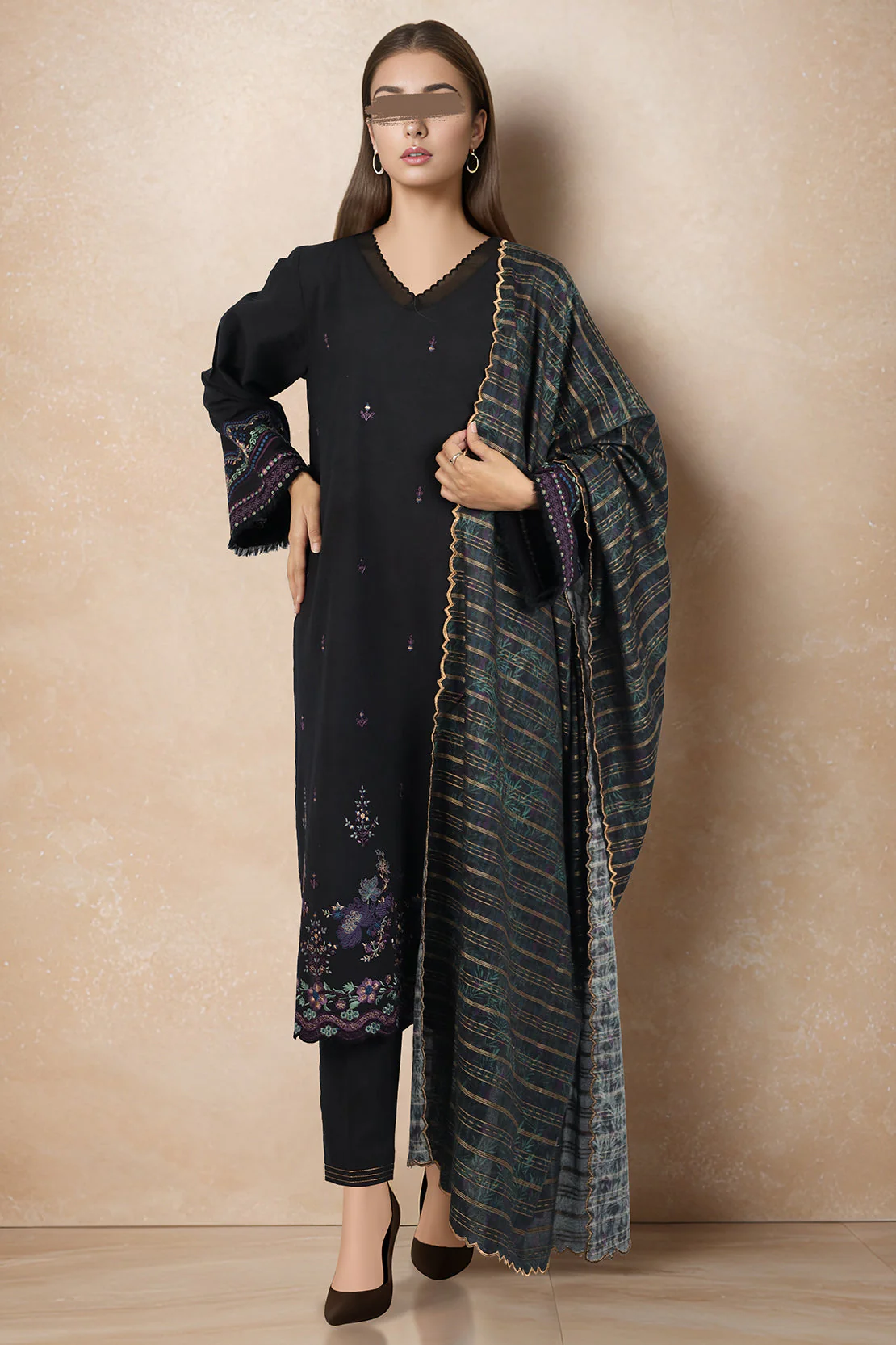 Unstitched Embroidered Lawn 3 Piece