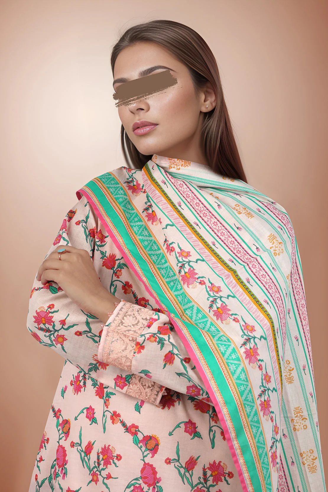 Unstitched Embroidered Lawn 3 Piece - Image 2