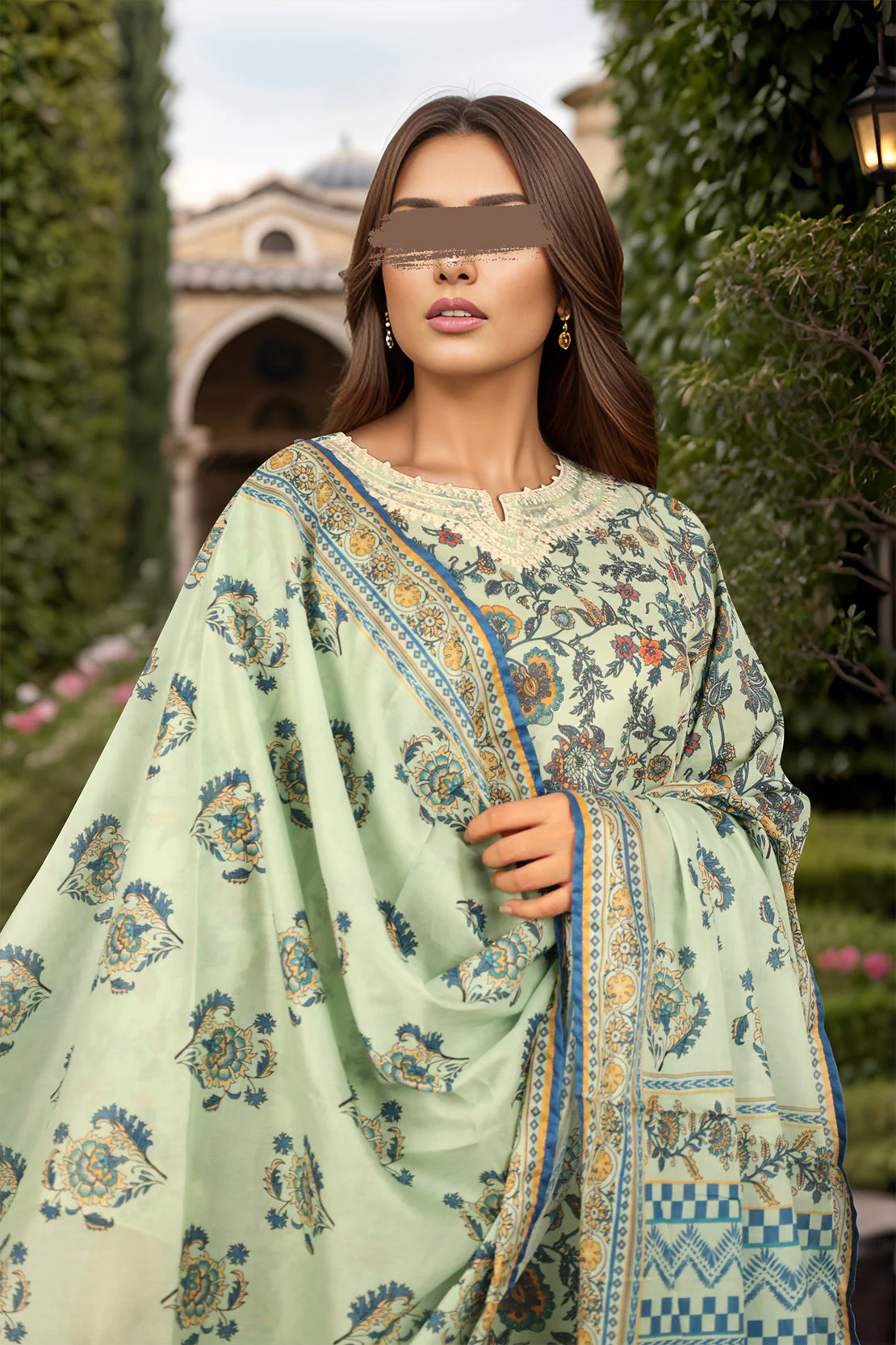 Unstitched Embroidered Lawn 3 Piece - Image 2
