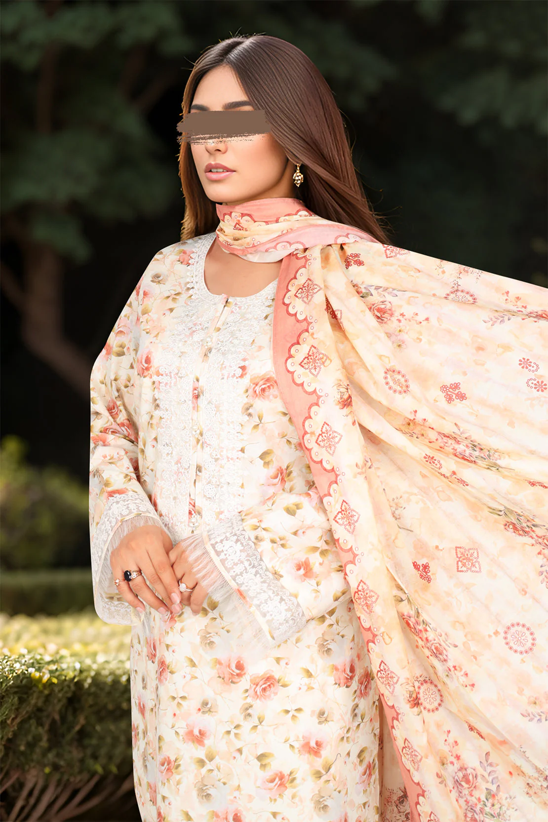 Unstitched Embroidered Lawn 3 Piece - Image 2