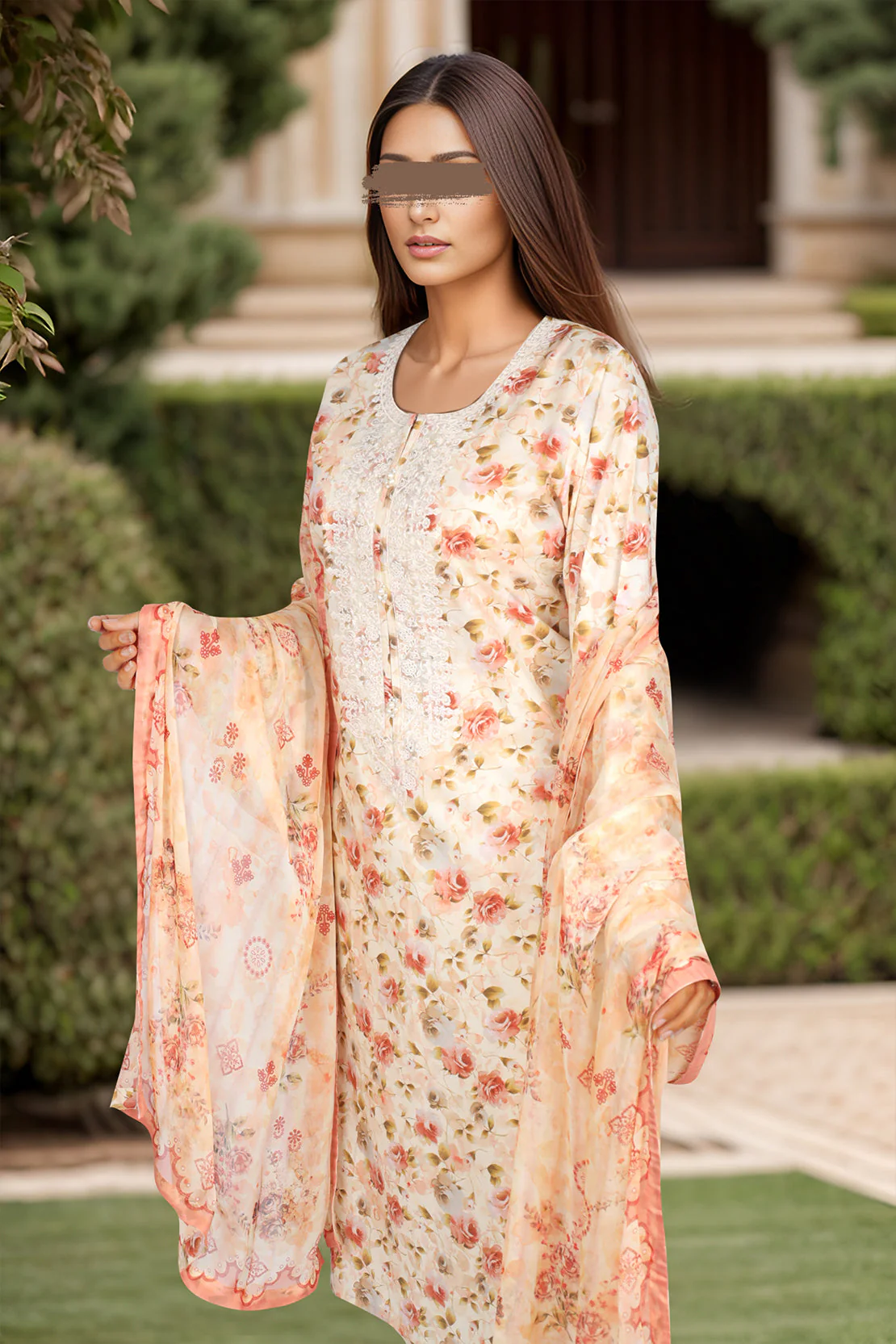 Unstitched Embroidered Lawn 3 Piece - Image 3