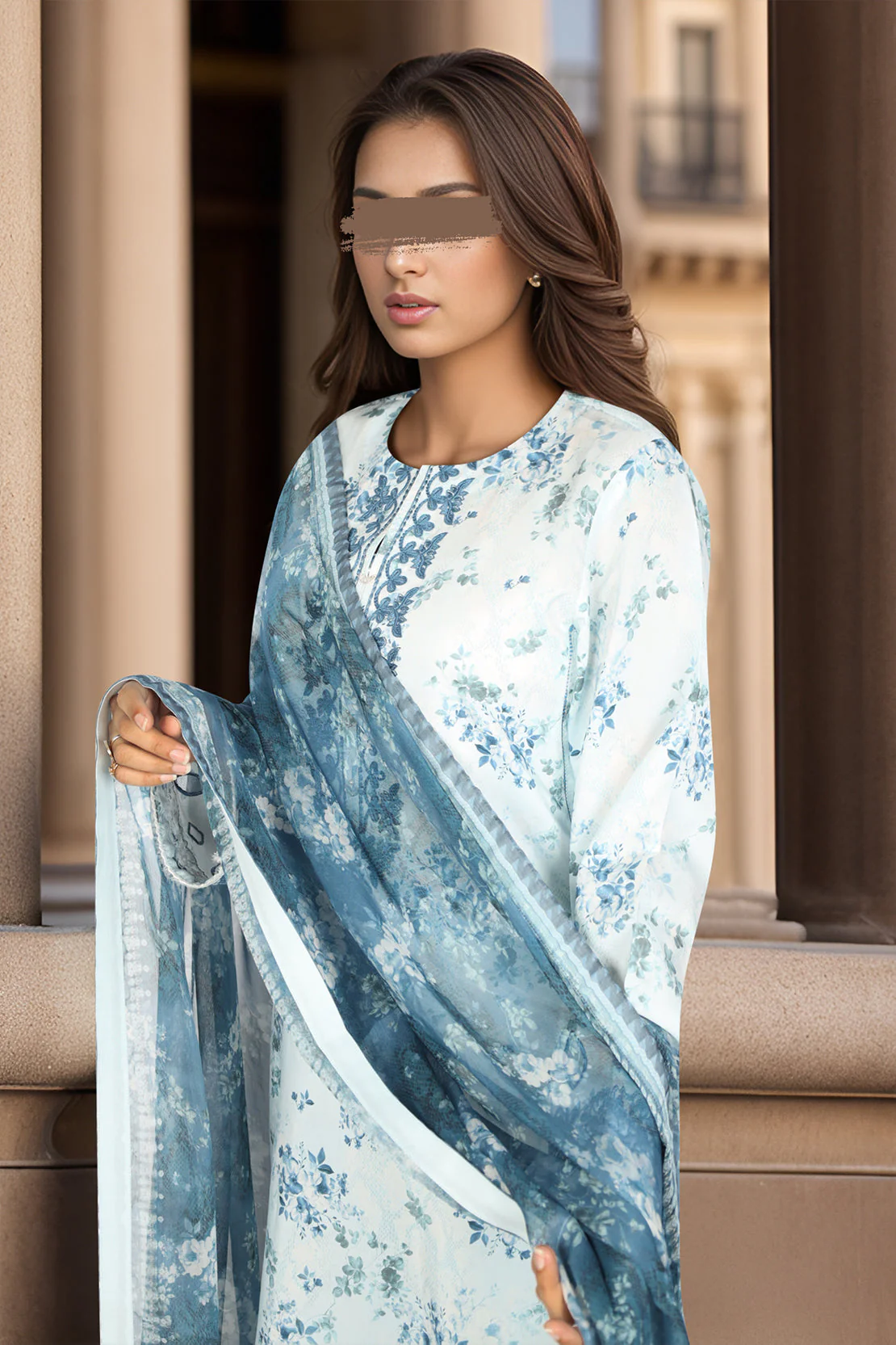Unstitched Embroidered Lawn 3 Piece - Image 3