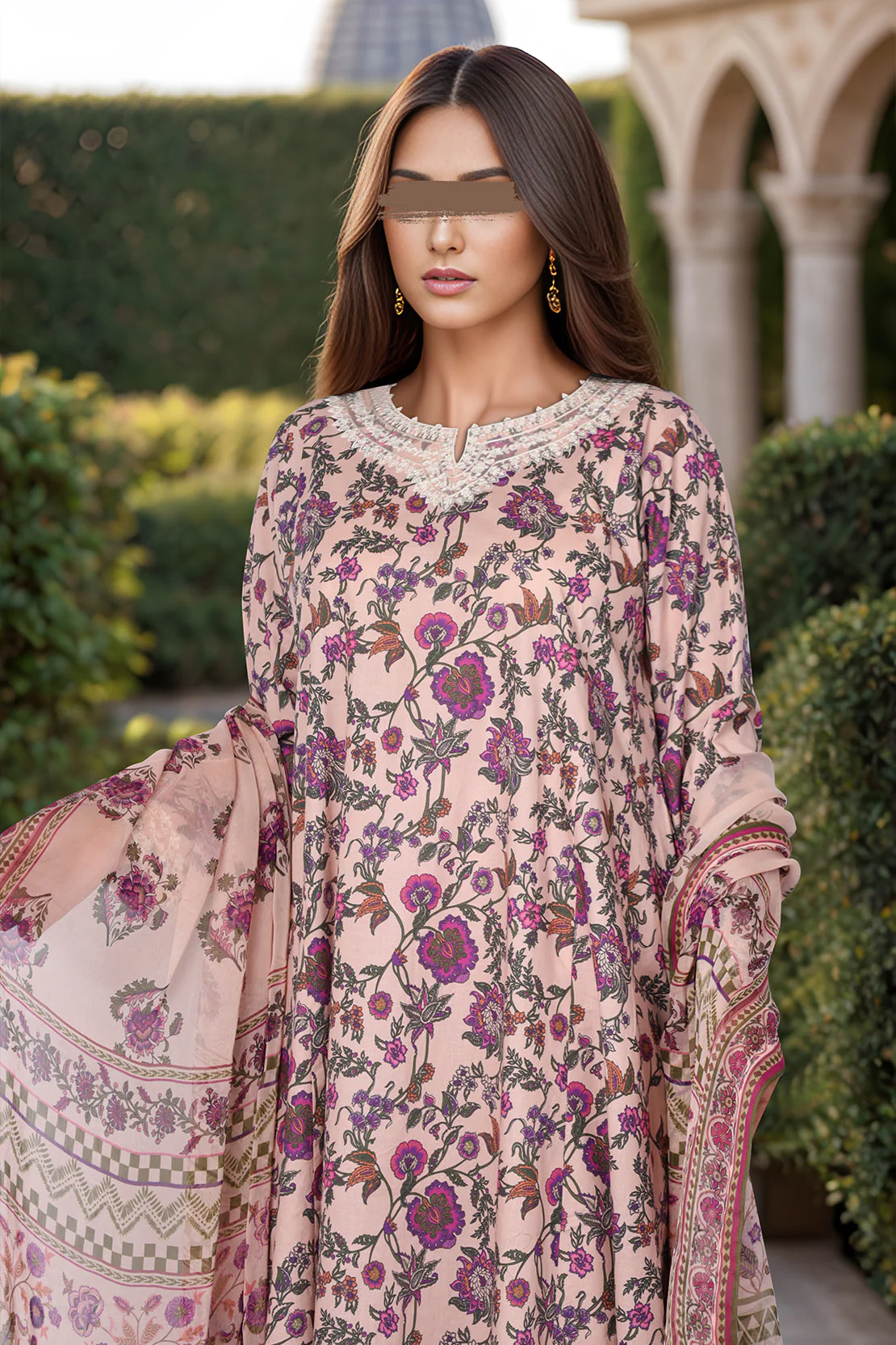 Unstitched Embroidered Lawn 3 Piece - Image 2