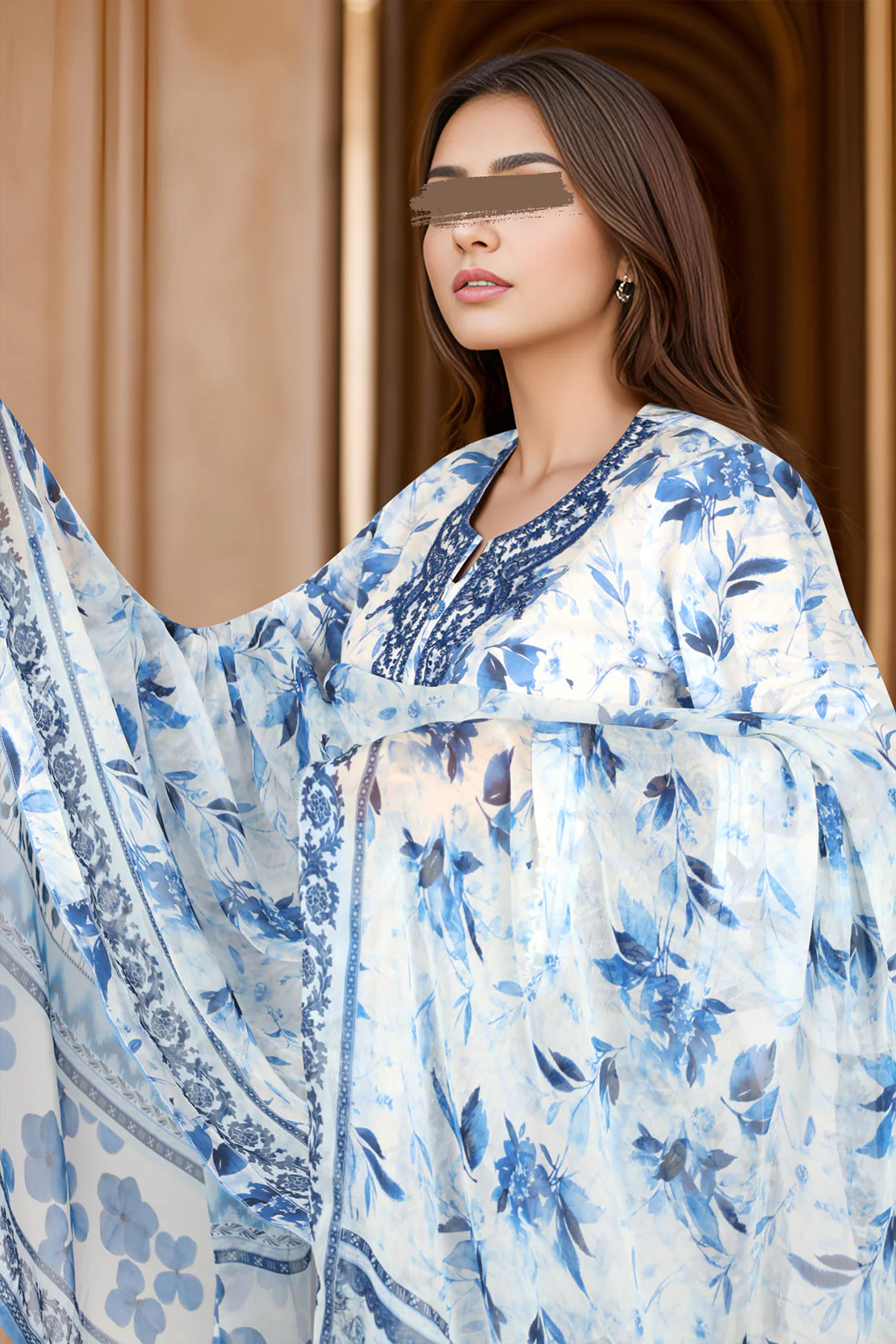 Unstitched Embroidered Lawn 3 Piece - Image 2