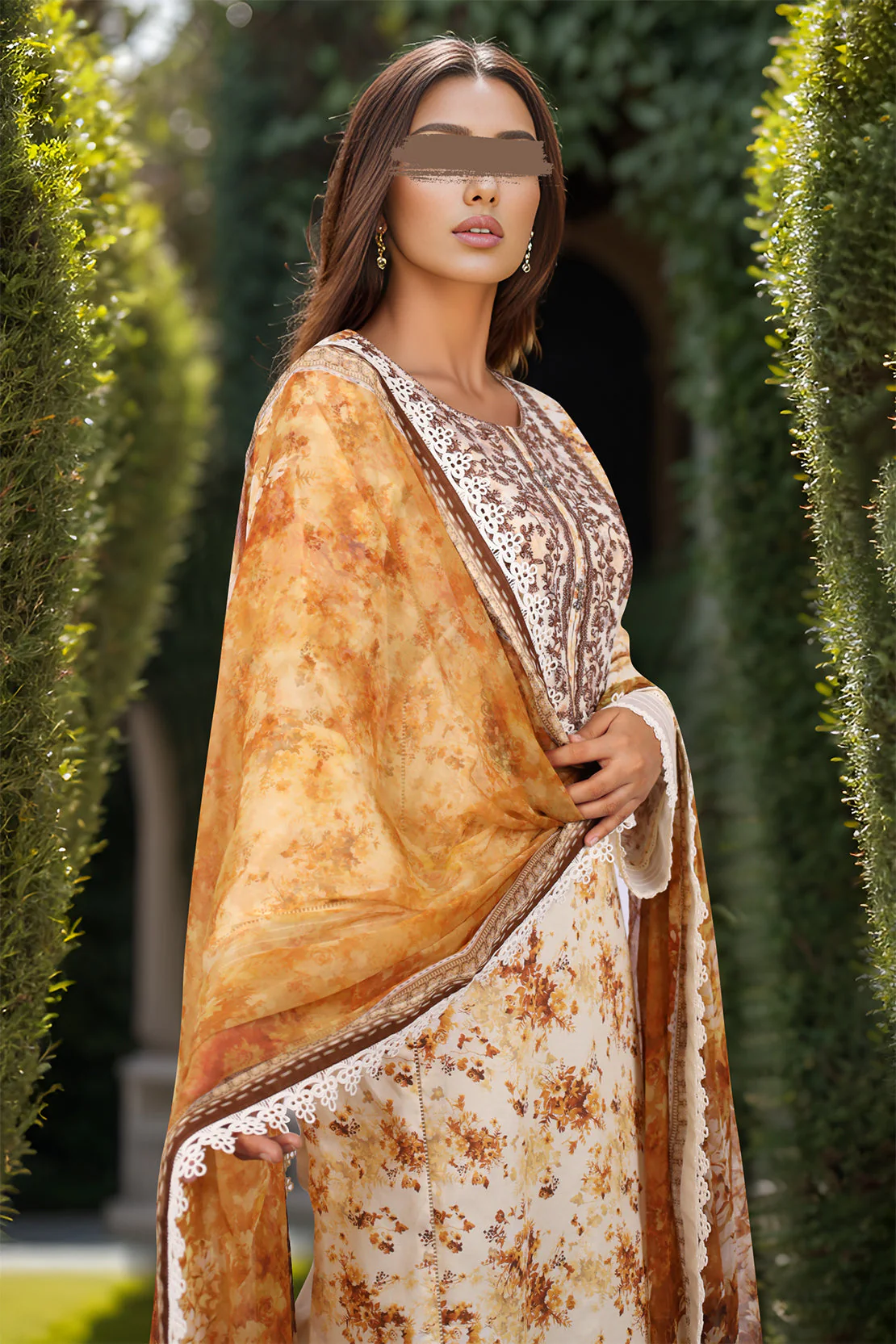 Unstitched Embroidered Lawn 3 Piece - Image 3