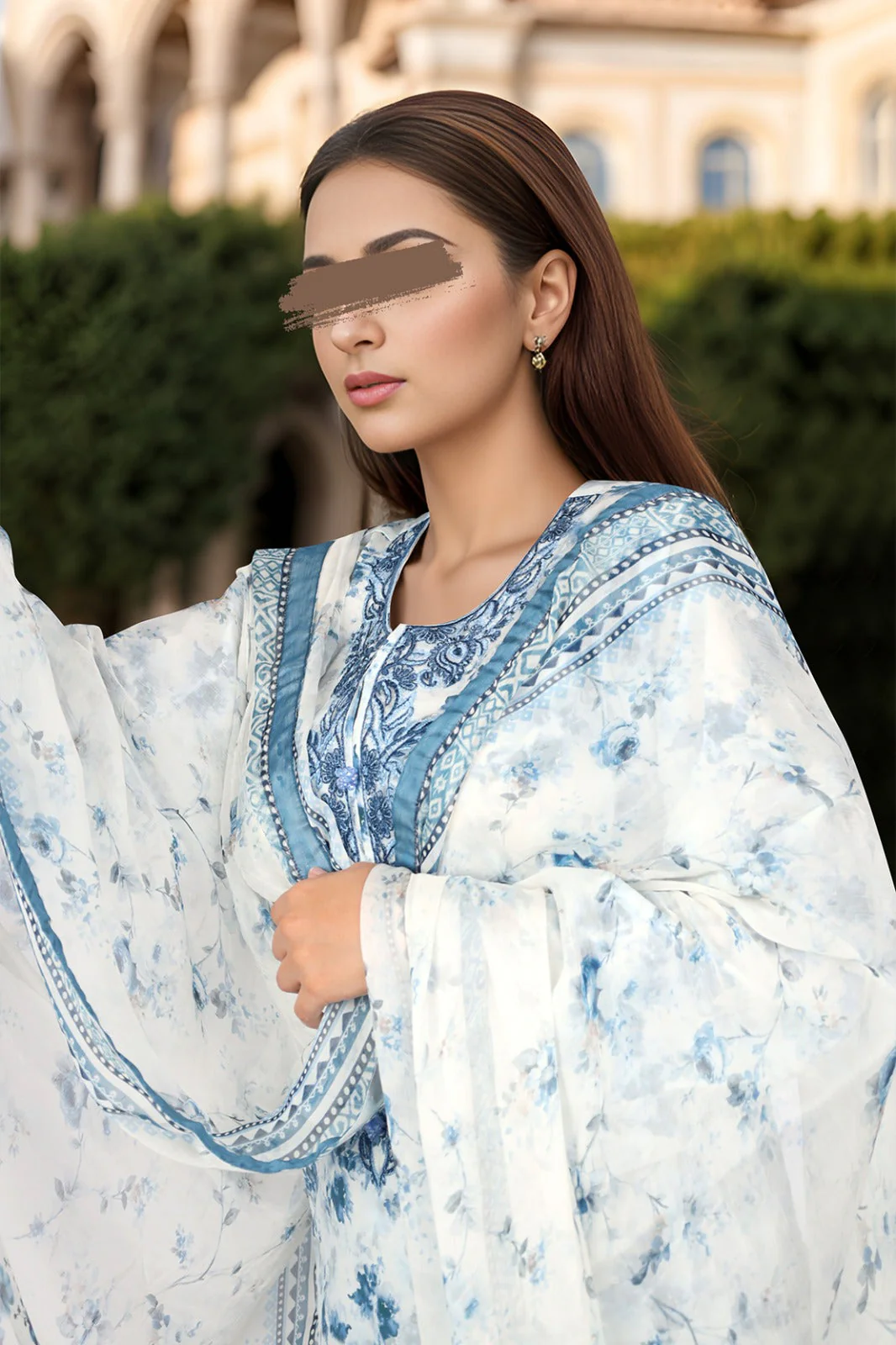 Unstitched Embroidered Lawn 3 Piece - Image 3