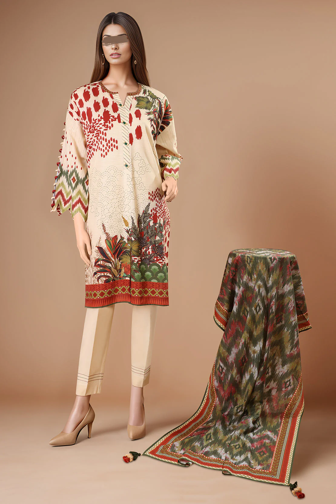 Unstitched Embroidered Lawn Shirt