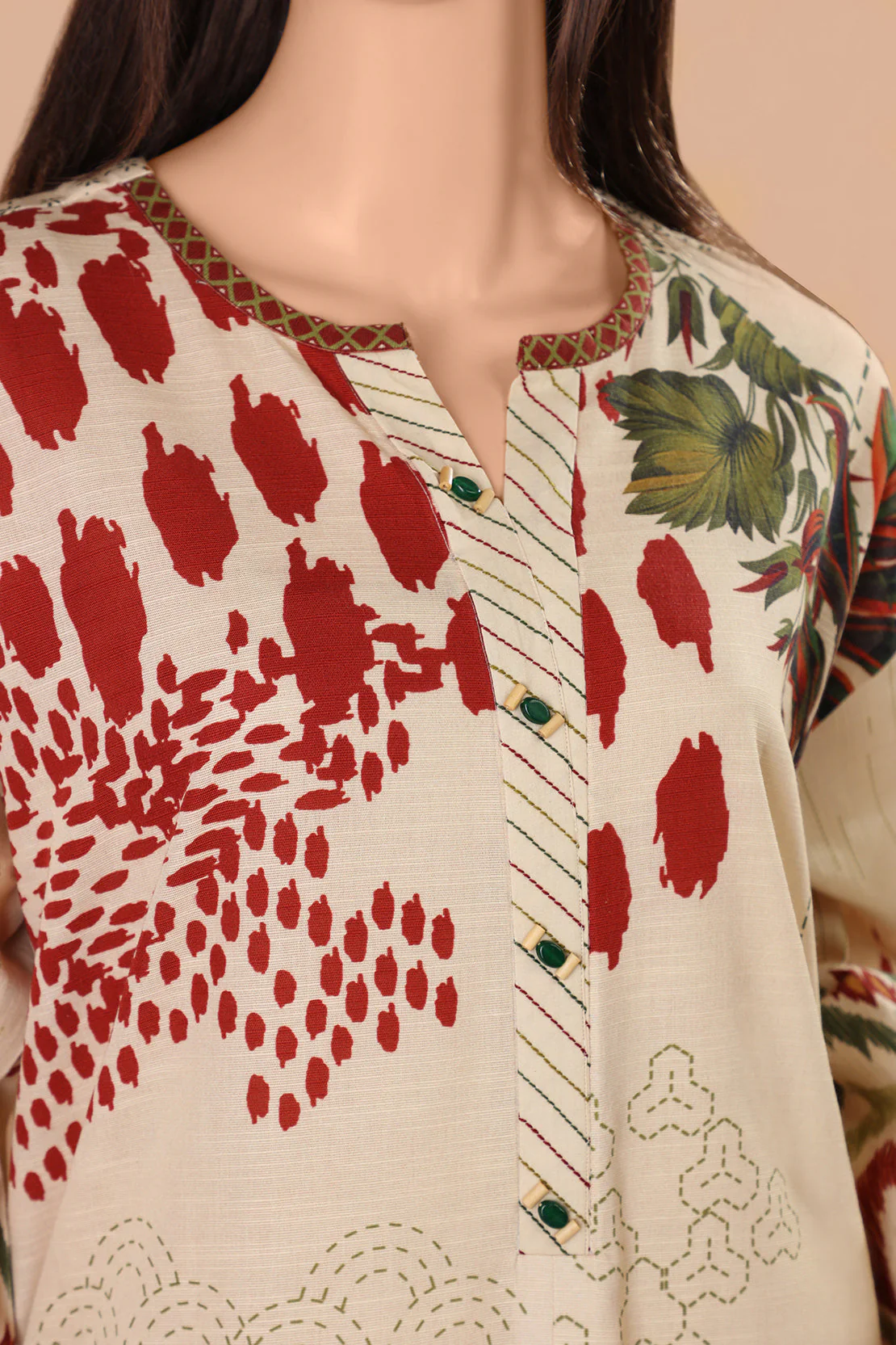 Unstitched Embroidered Lawn Shirt - Image 3