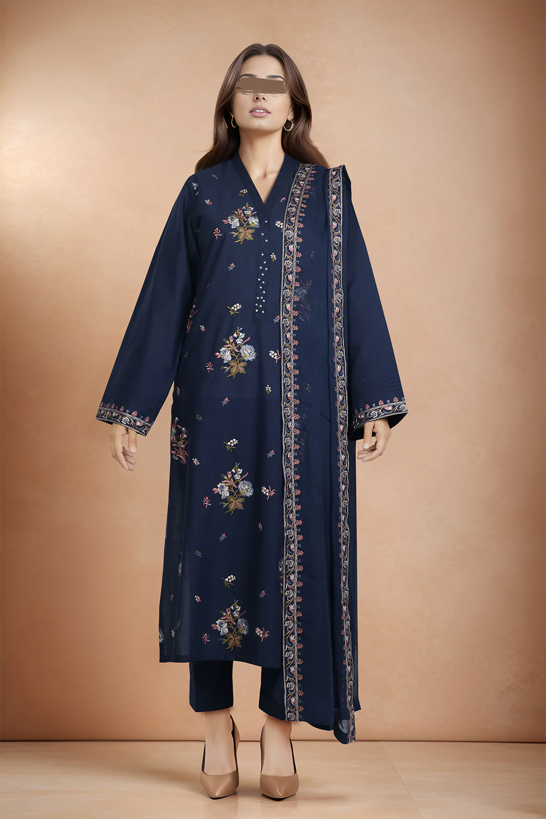 Unstitched Embroidered Lawn Shirt