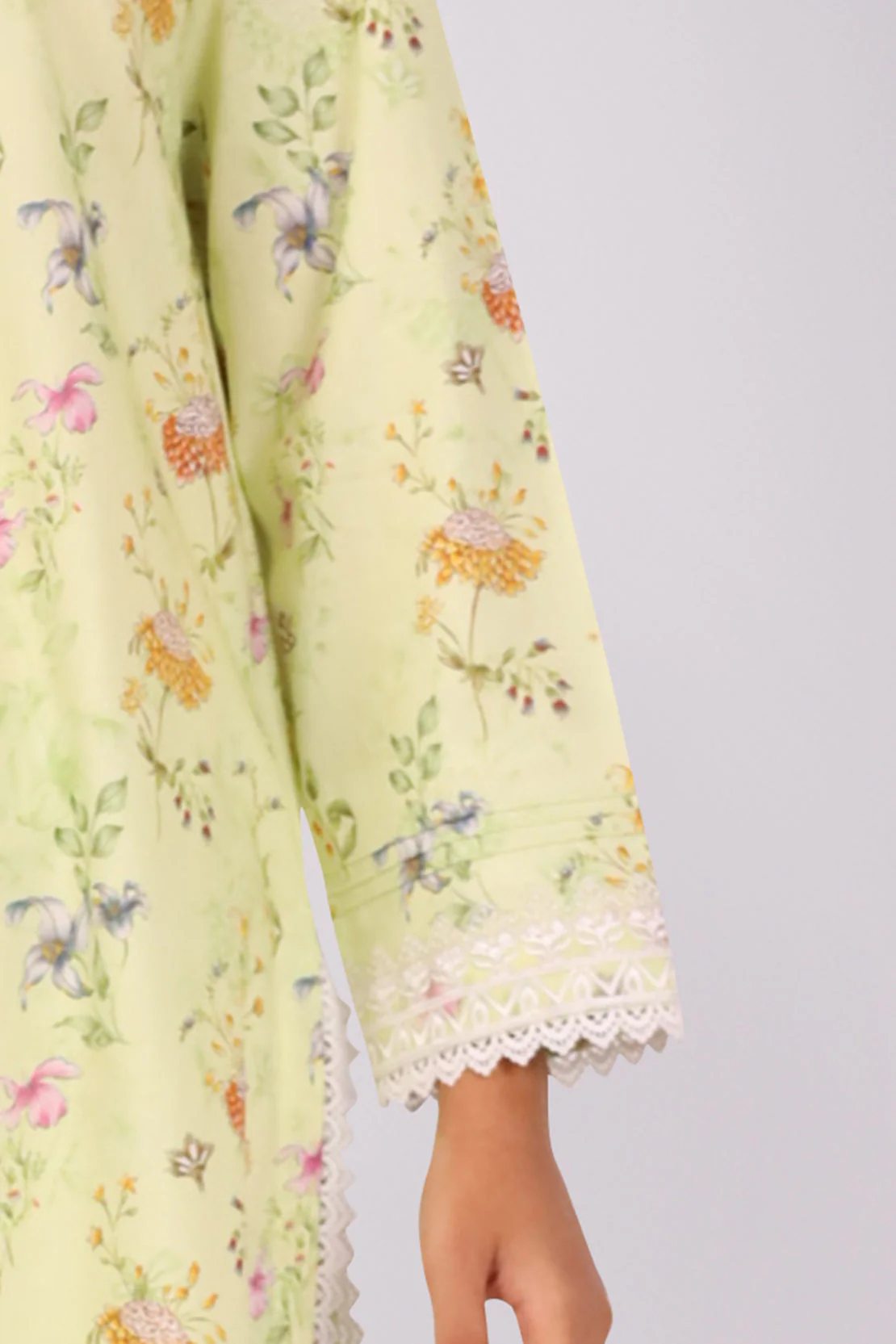 Unstitched Embroidered Lawn Shirt - Image 4