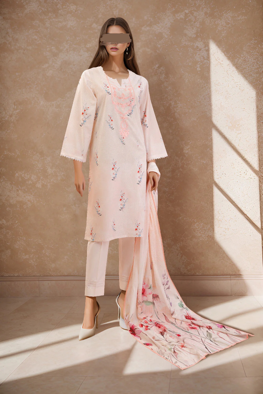 Unstitched Embroidered Lawn Shirt
