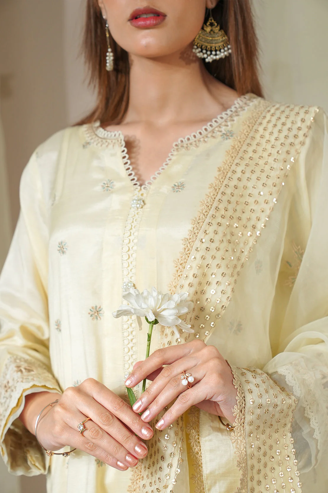 Unstitched Embroidered Raw Silk 3 Piece - Image 3