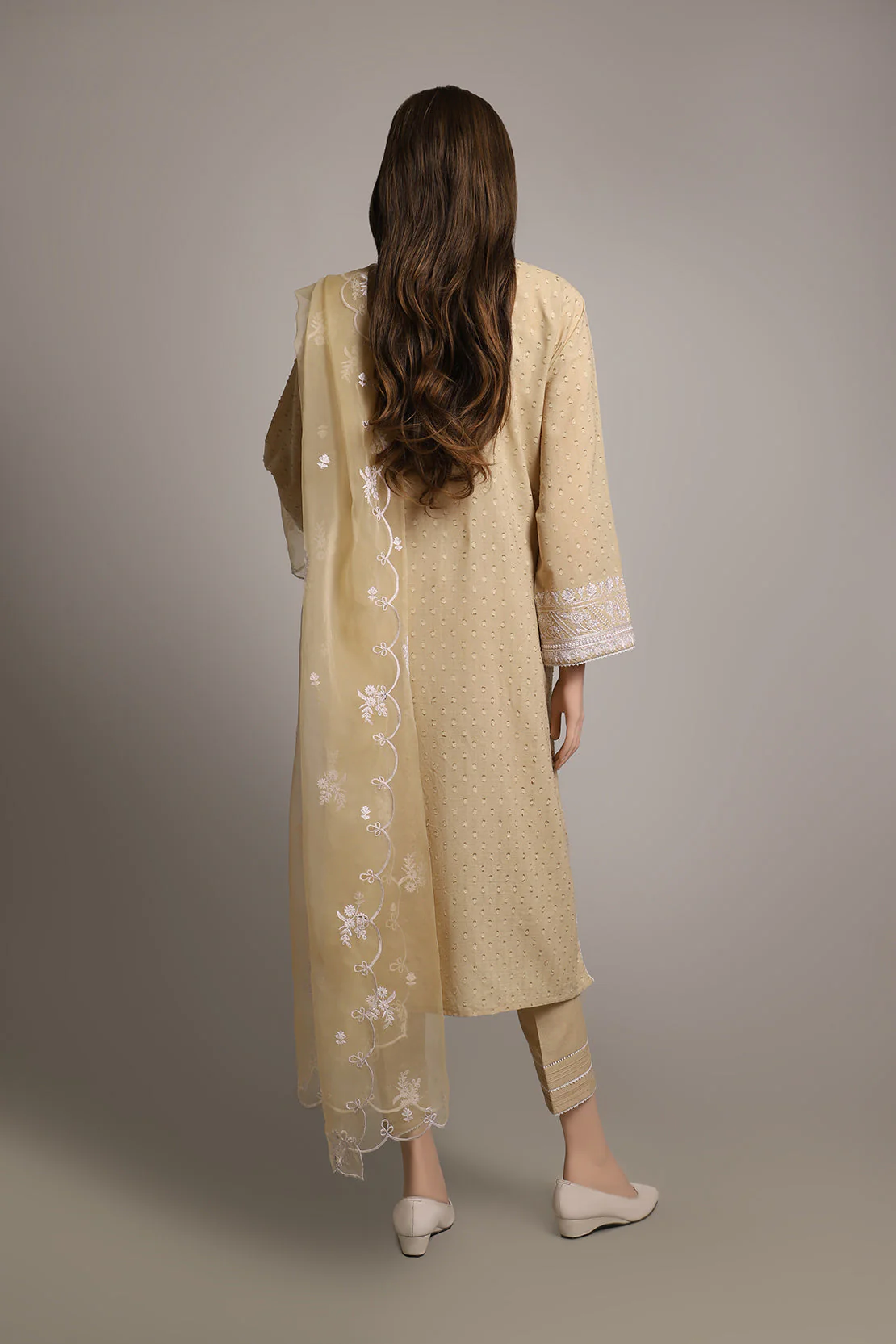 Unstitched Embroidered Self Jacquard 2 Piece (Shirt/Trouser) - Image 3