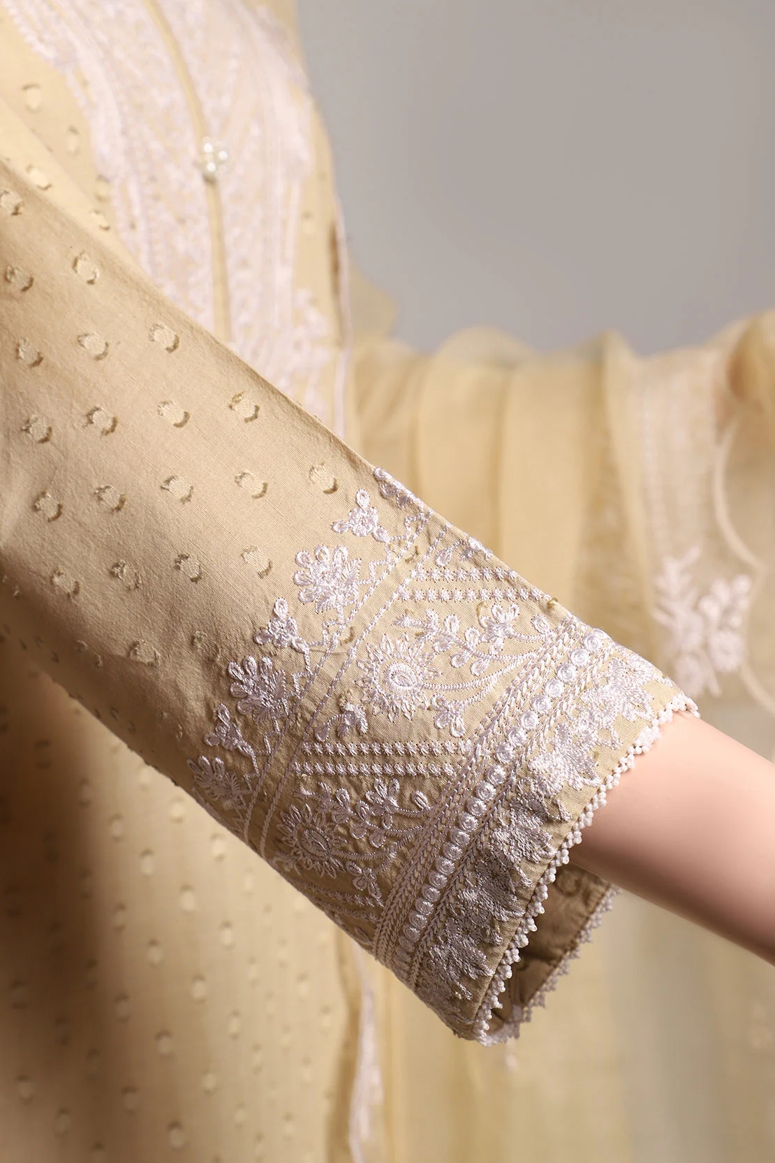 Unstitched Embroidered Self Jacquard 2 Piece (Shirt/Trouser) - Image 6