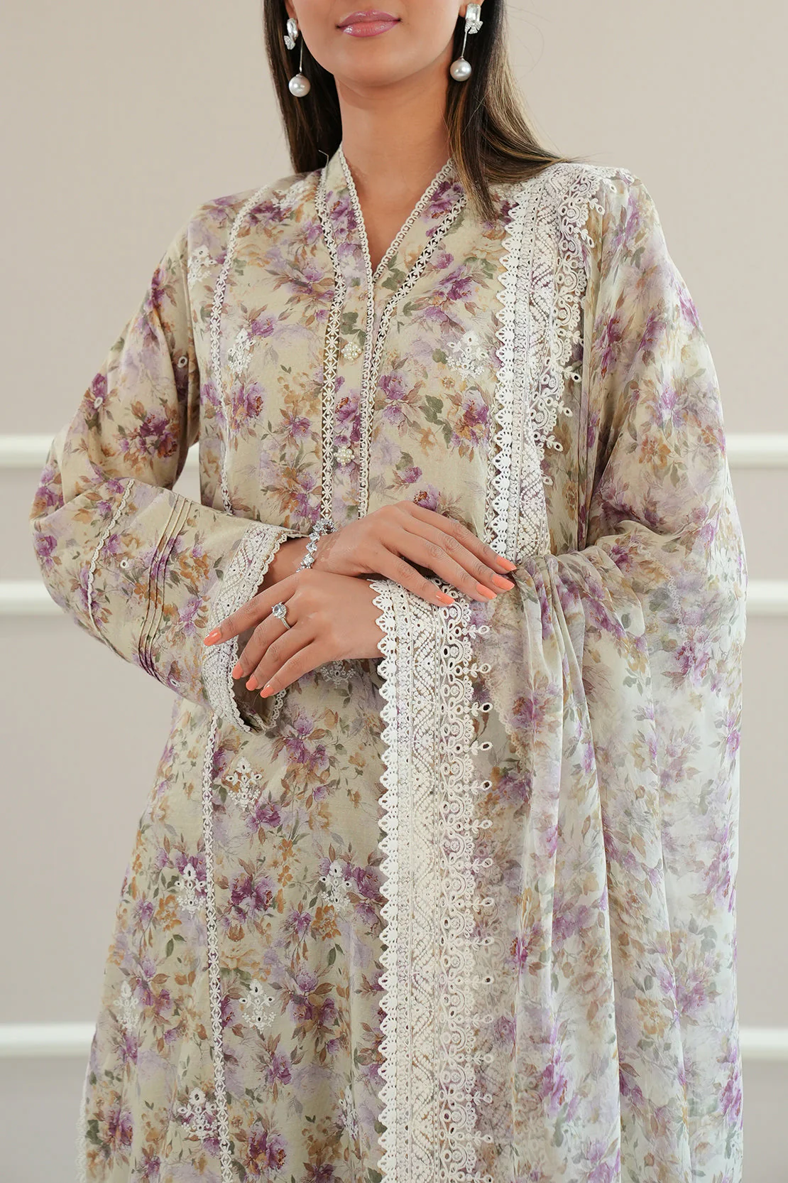 Unstitched Embroidered Self Jacquard 2 Piece (Shirt/Trouser)