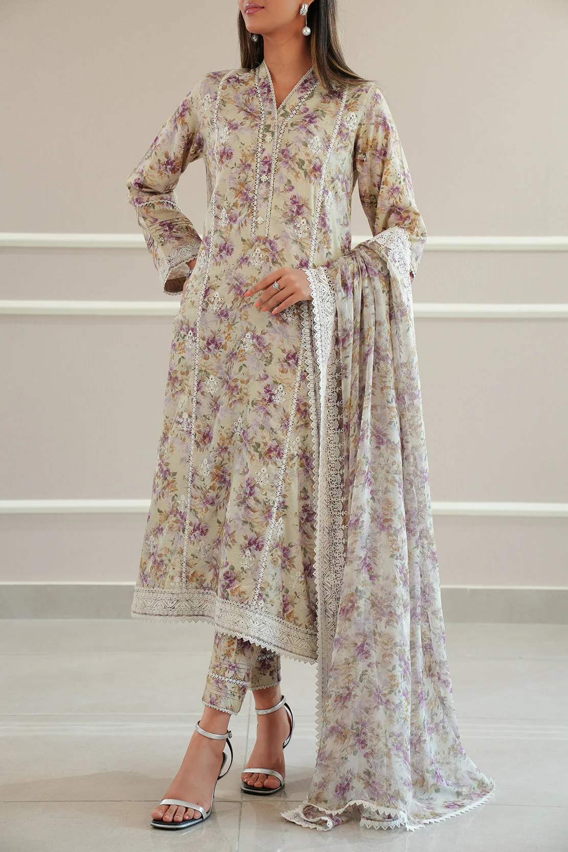 Unstitched Embroidered Self Jacquard 2 Piece (Shirt/Trouser) - Image 7
